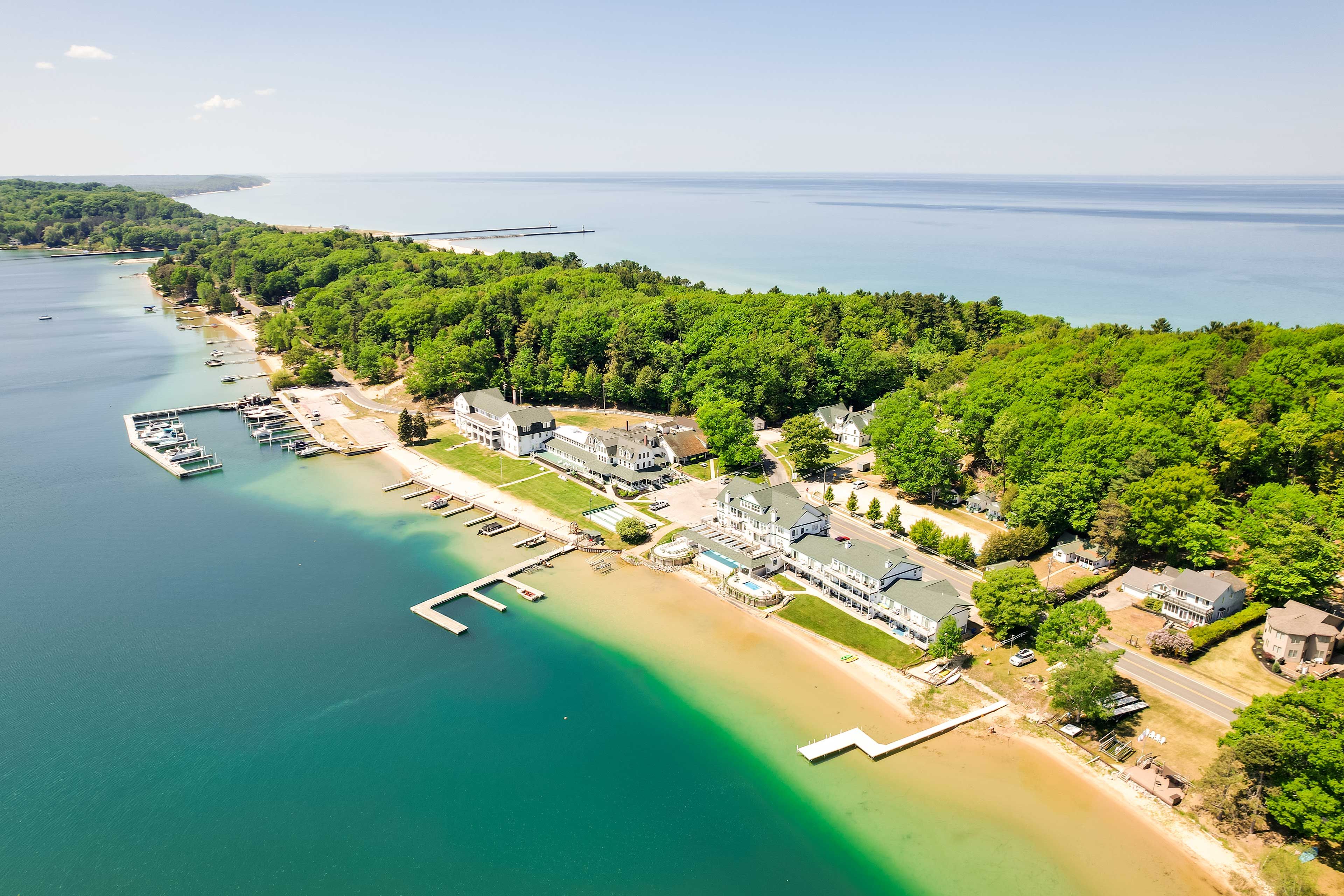 Aerial View of Community & Portage Lake