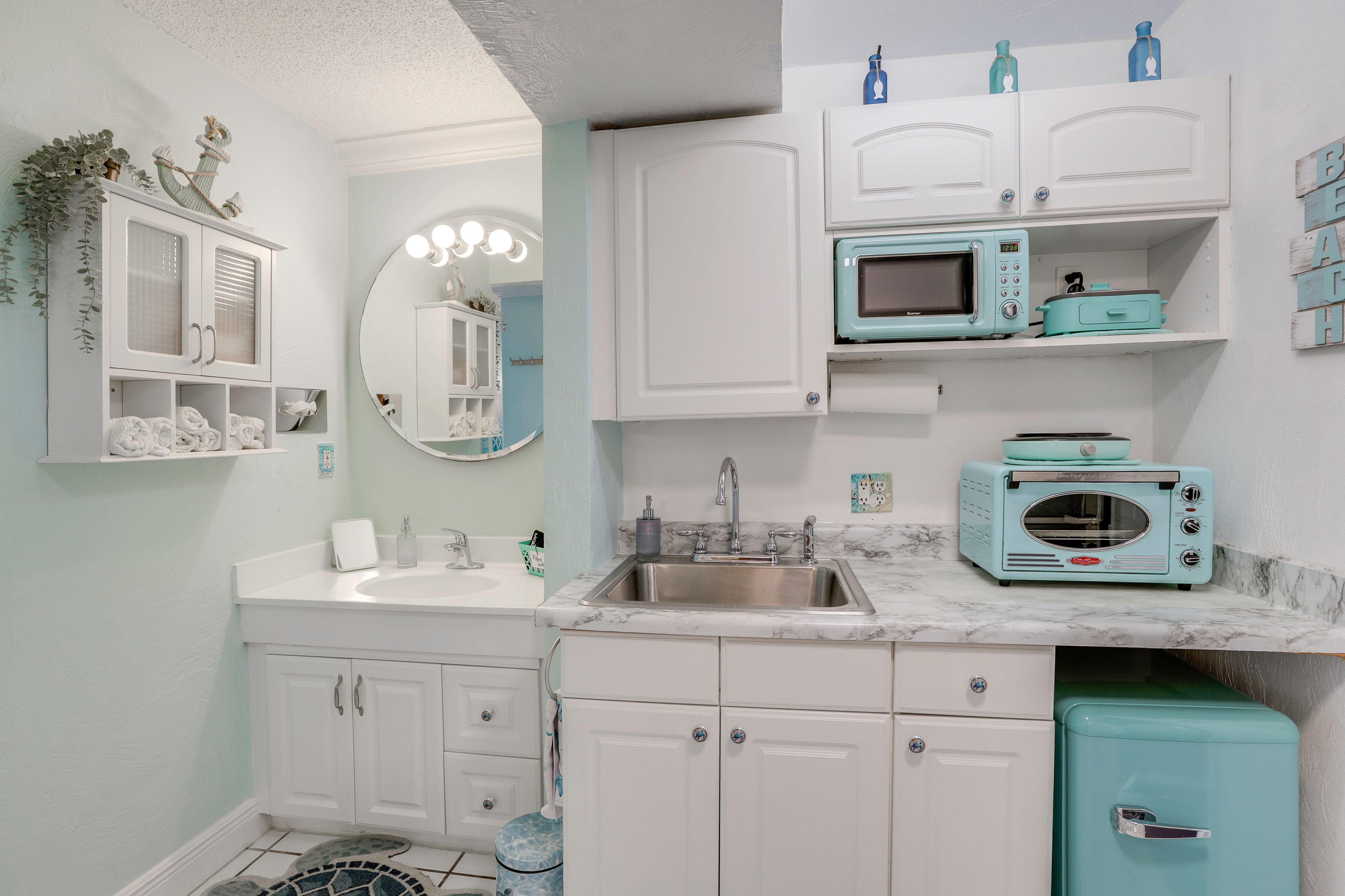 Kitchenette | Hot Plate | 2 Mini Refrigerators | Microwave | Toaster Oven