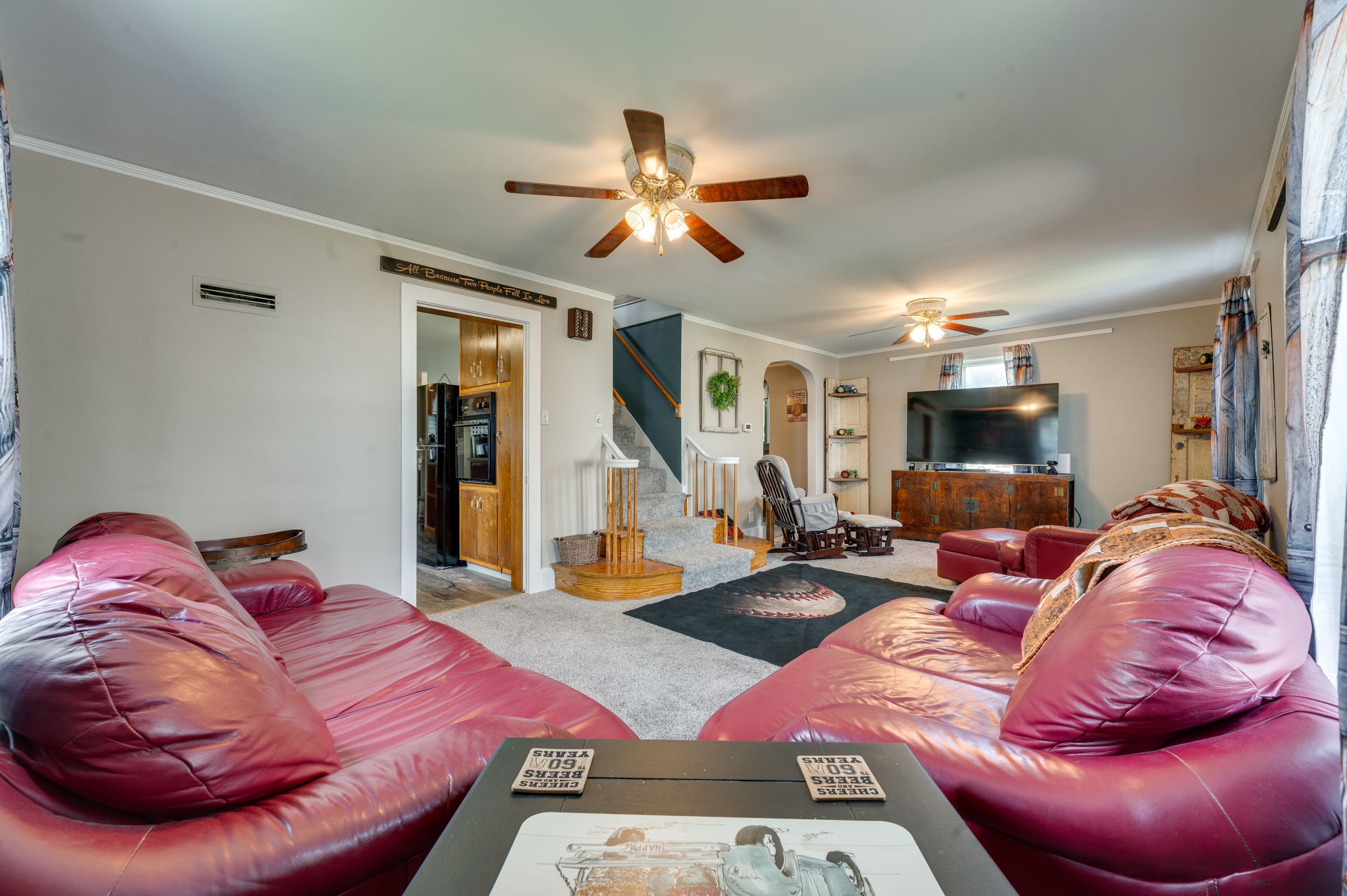 Living Room | Smart TV | Central A/C & Heating | Ceiling Fans | Board Games