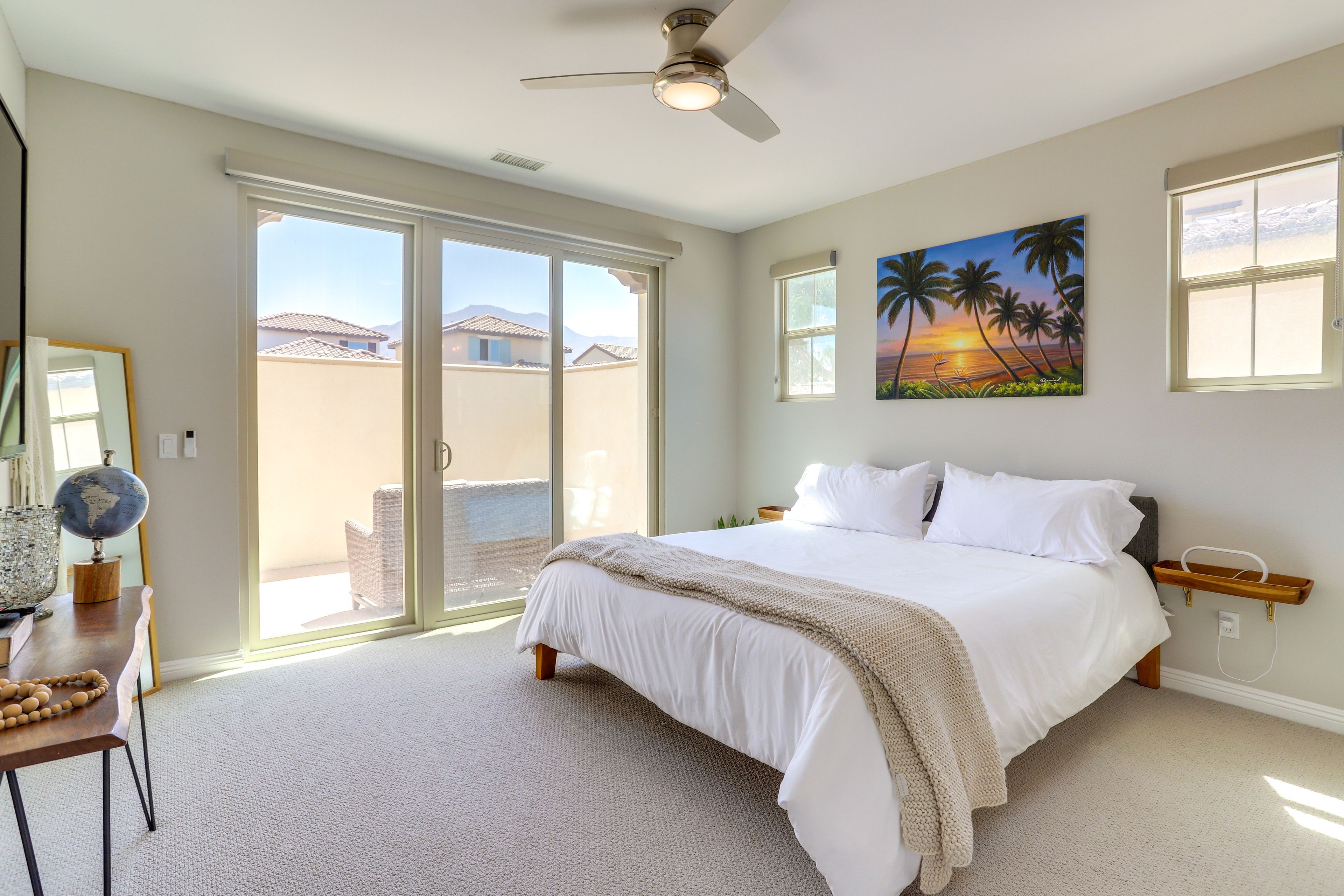 Bedroom 1 | California King Bed | Linens Provided | Main Floor | 65" Smart TV