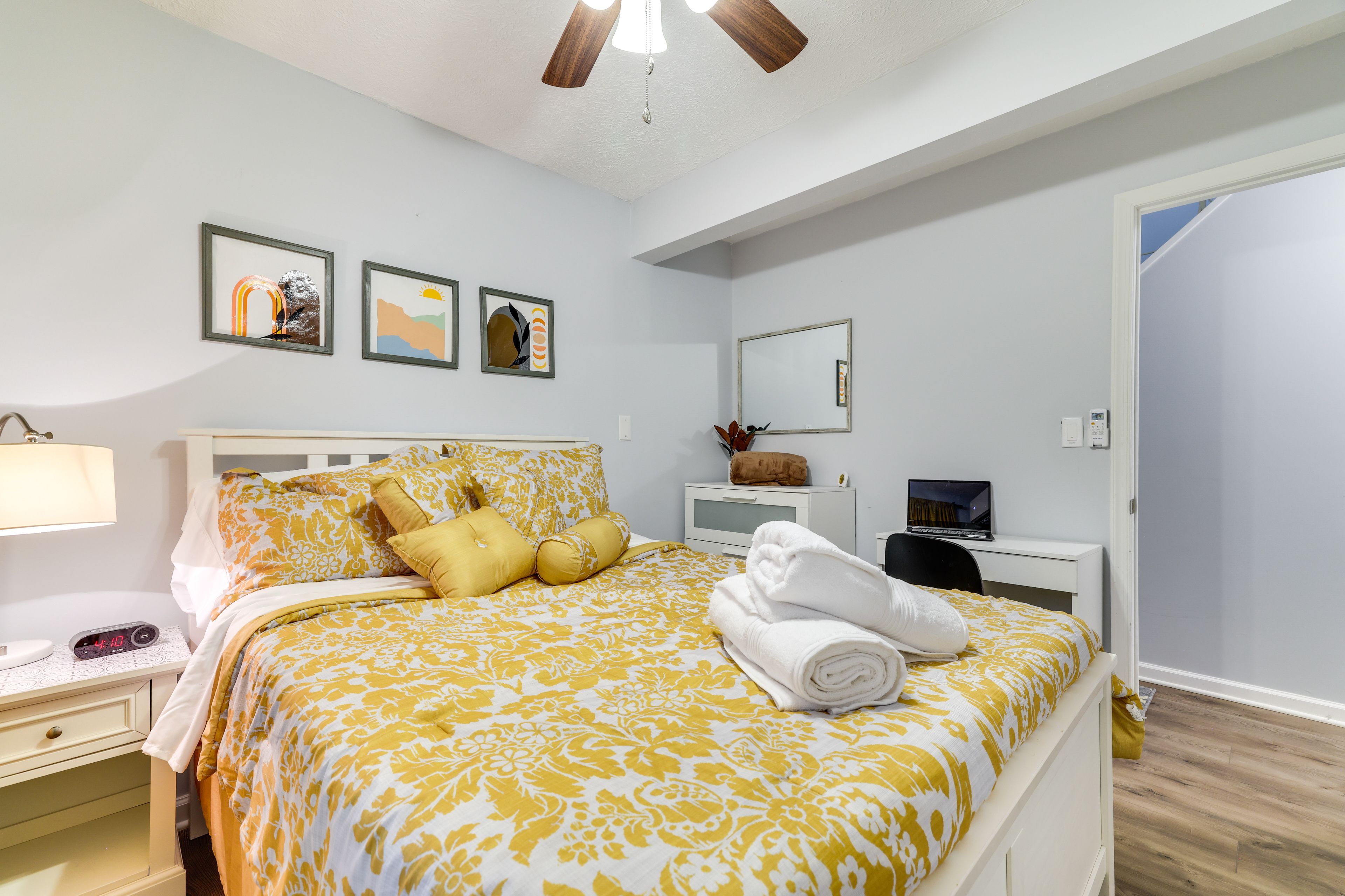 Bedroom 2 | 1st Floor | Full Bed | Laptop-Friendly Desk | Mini-Split A/C Unit