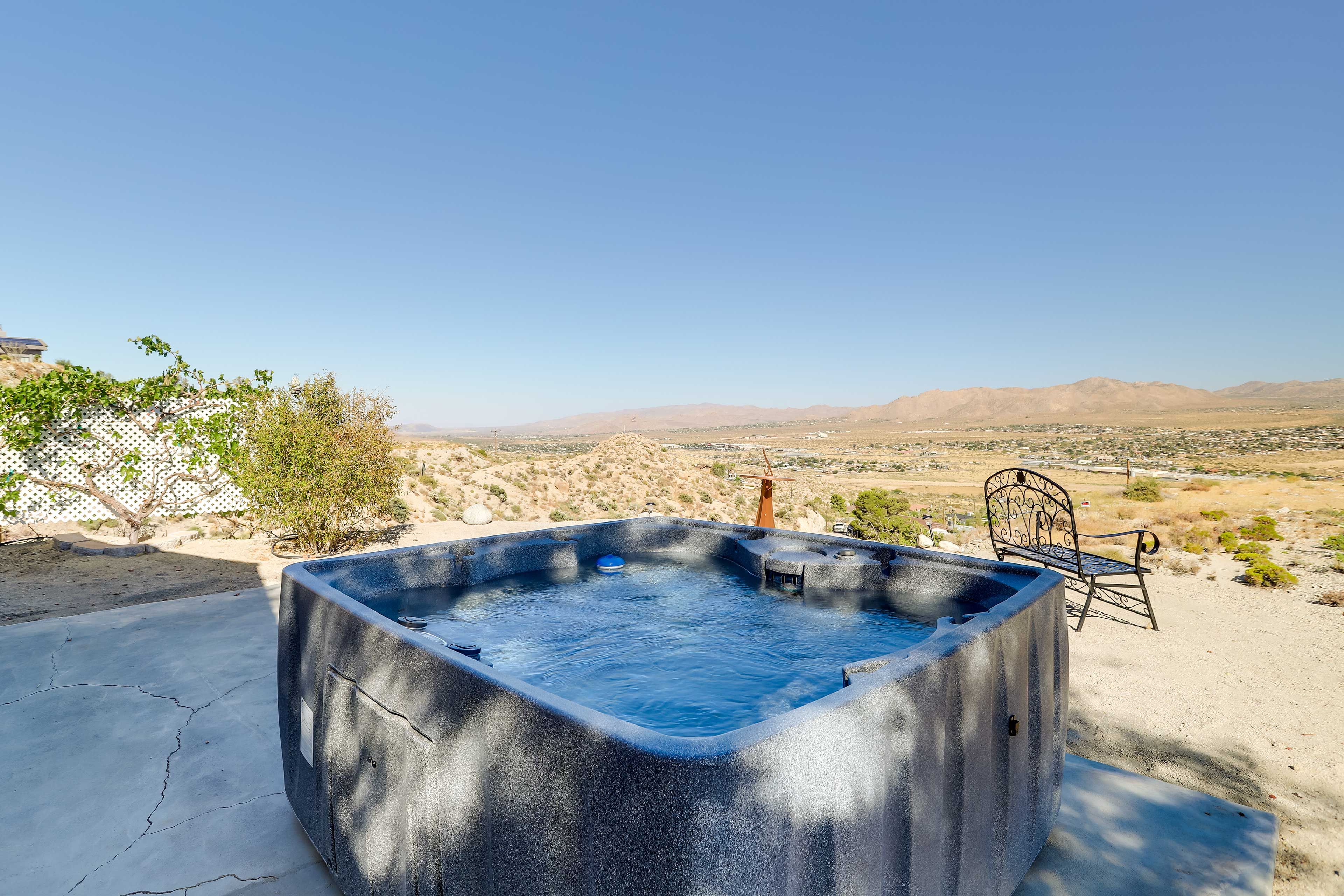 Patio | Private Hot Tub | Mountain View