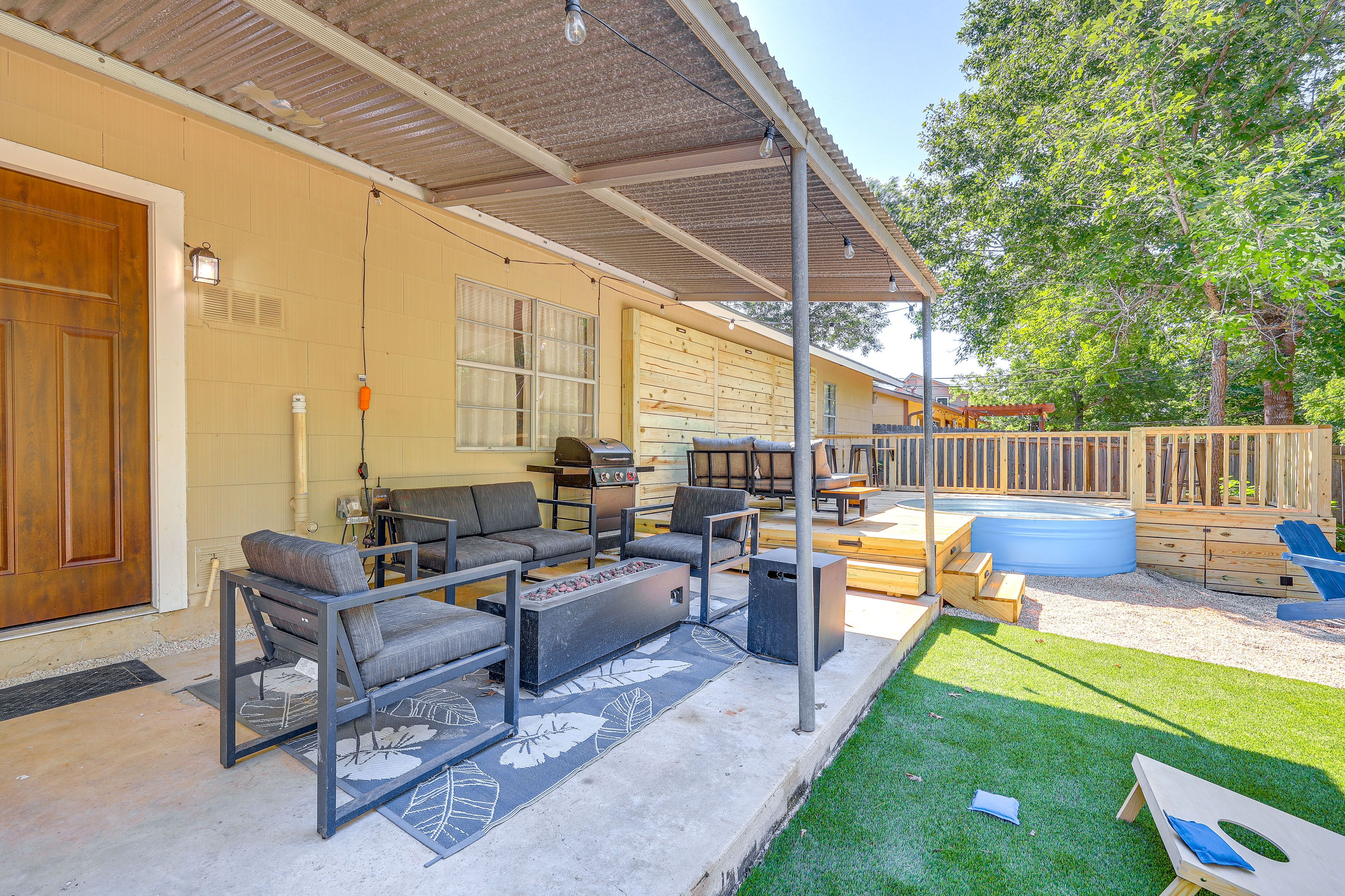 Private Backyard | Deck w/ Seating | Covered Patio | Stock Pool