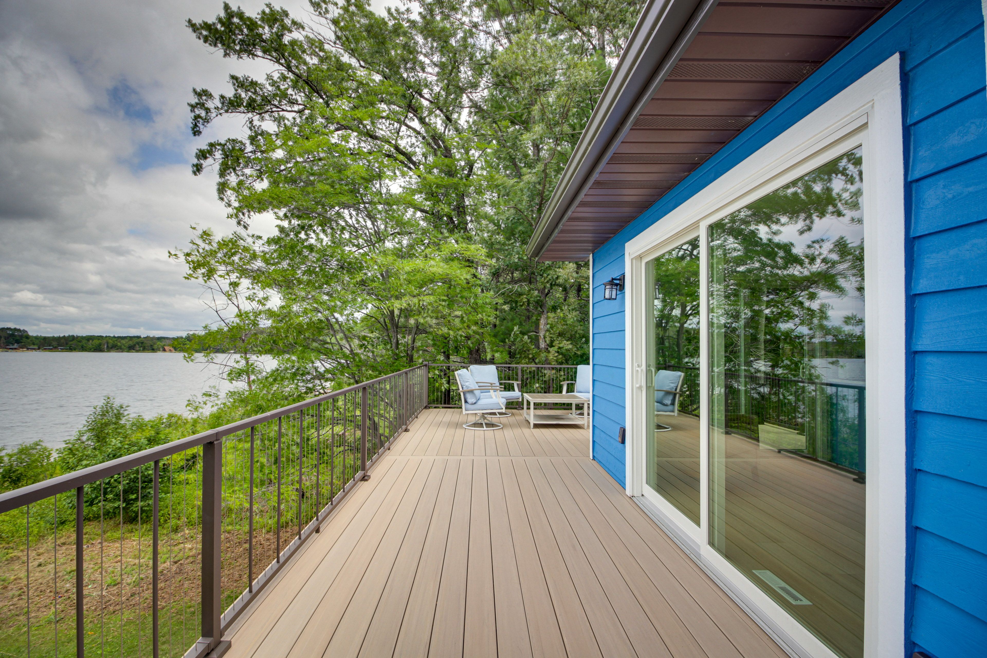 Private Deck | Main Level | Patio Seating | Lake View