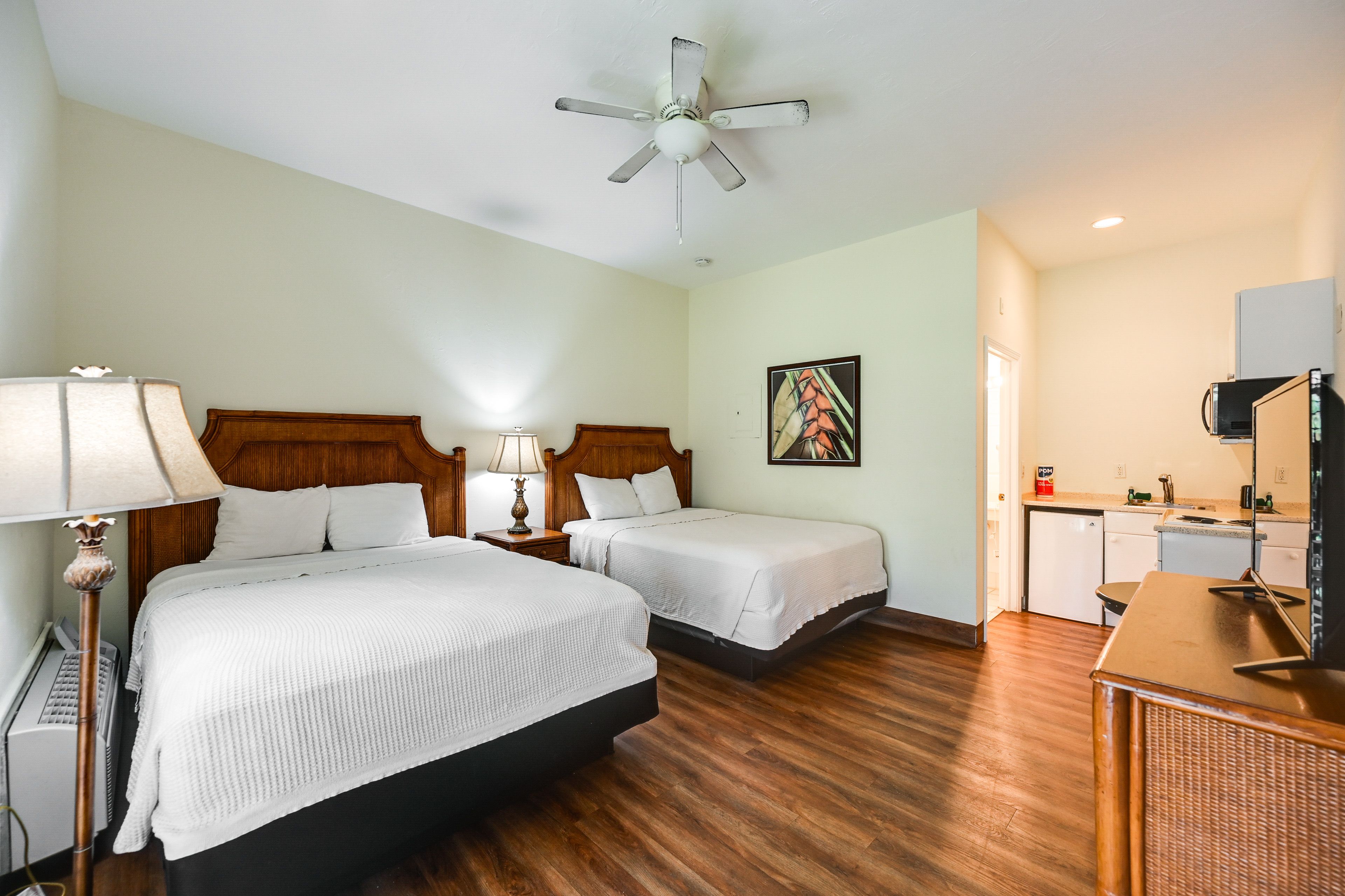 Studio | Living Area | 2 Queen Beds | Linens Provided
