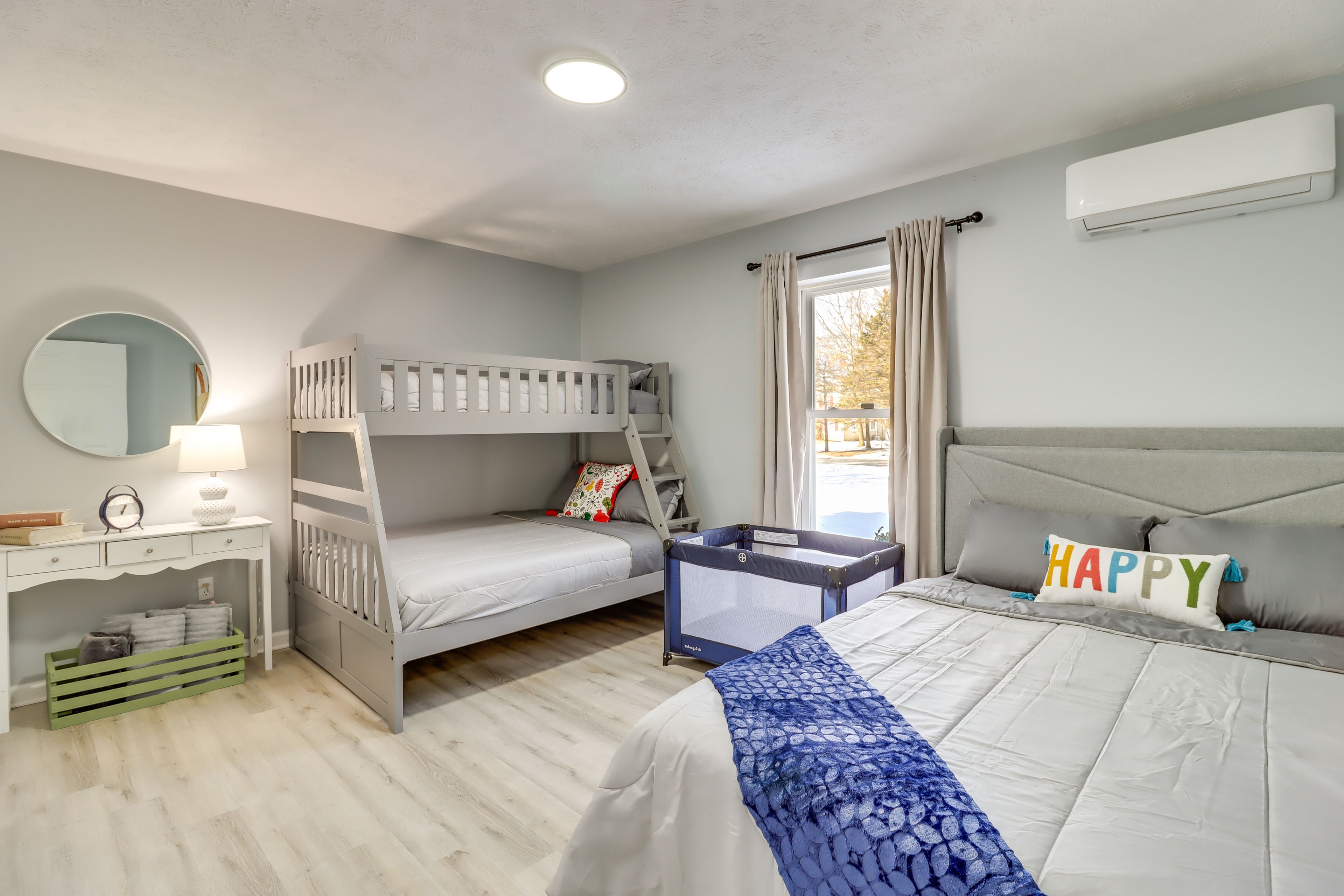 Bedroom 4 | Lower Level | Queen Bed | Twin/Full Bunk Bed | Pack 'n Play