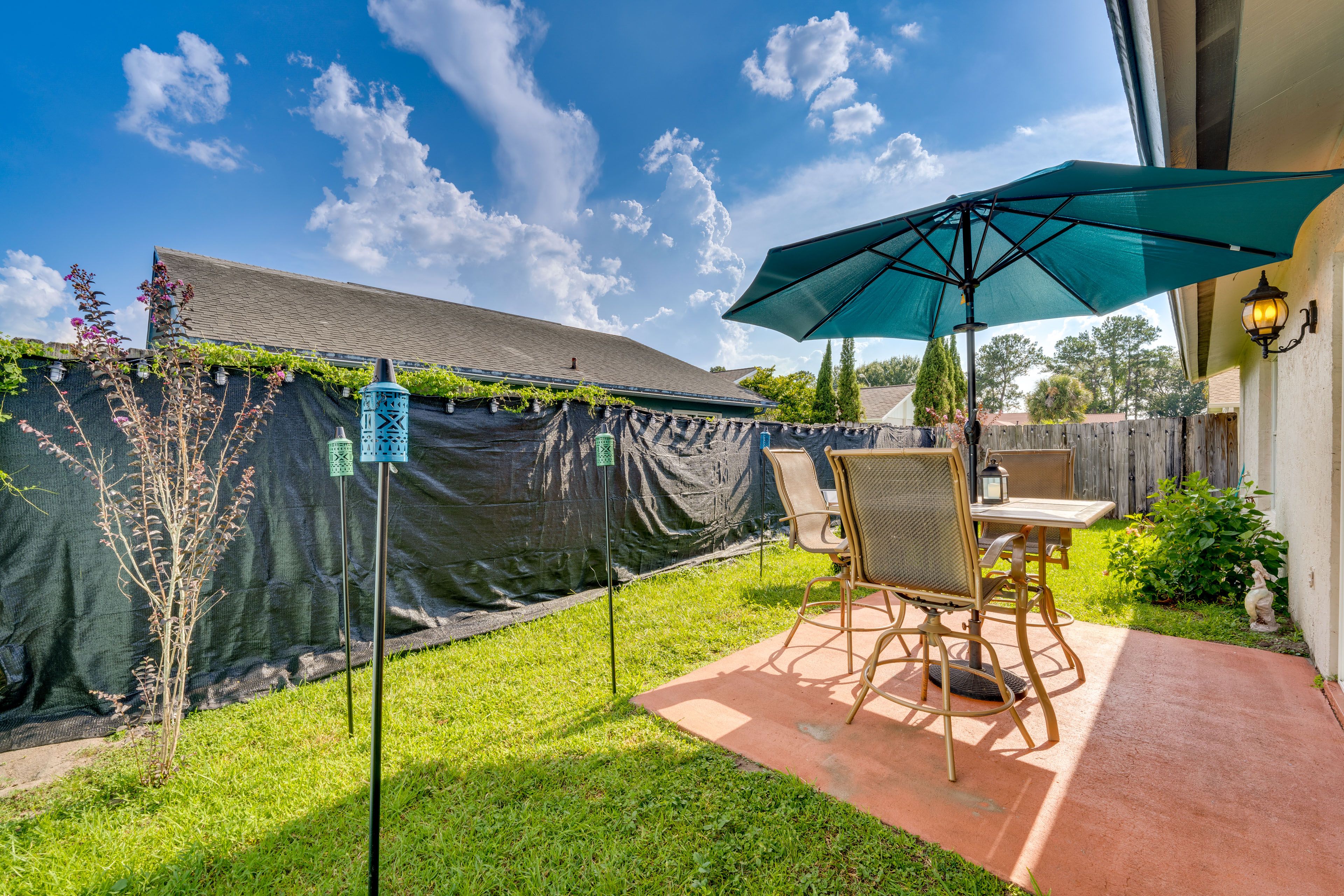 Fenced-In Yard | Outdoor Dining Area | Gas Grill (Propane Provided)