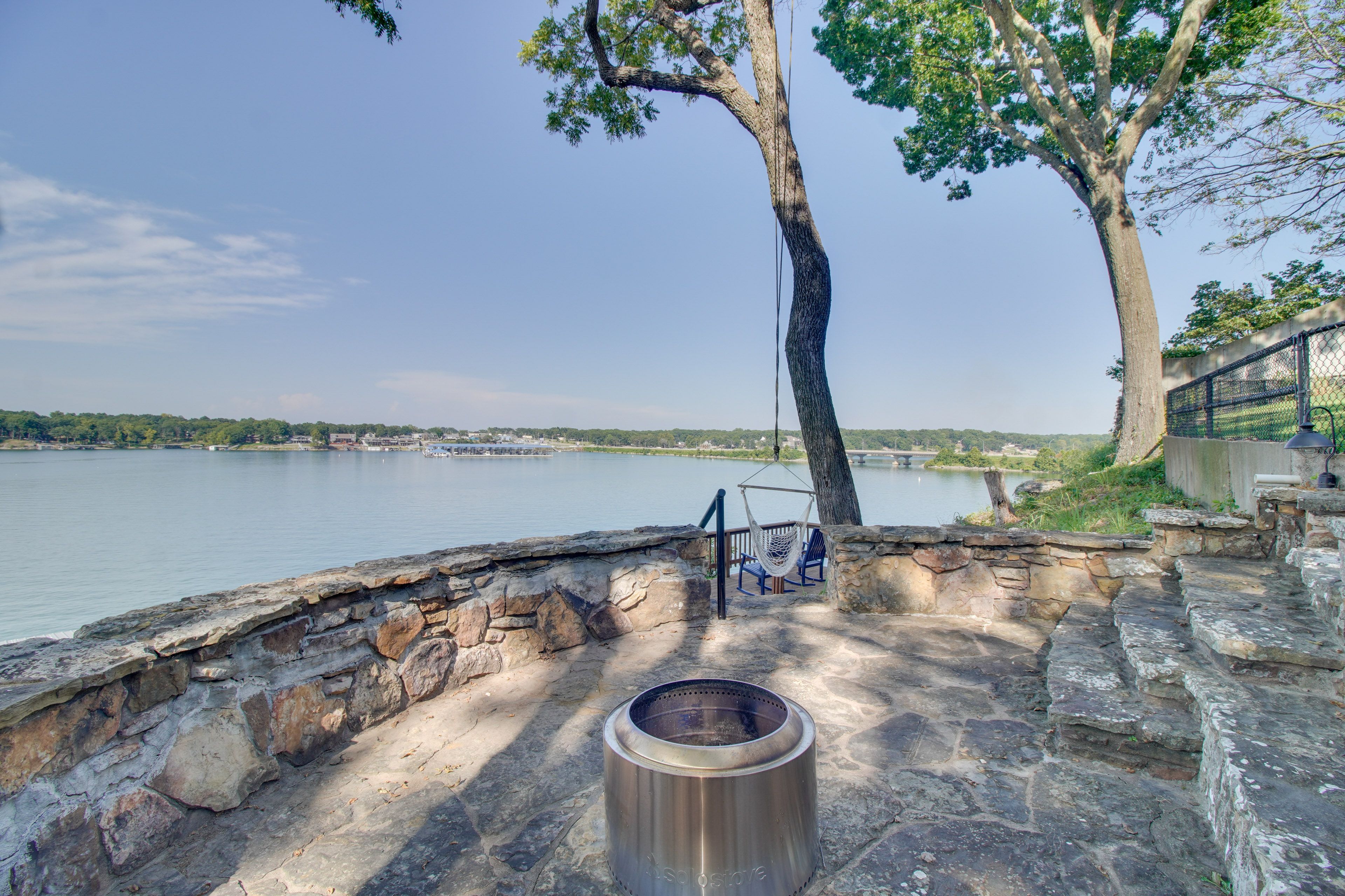Waterfront Patio | Fire Pit | Hammcok Chair