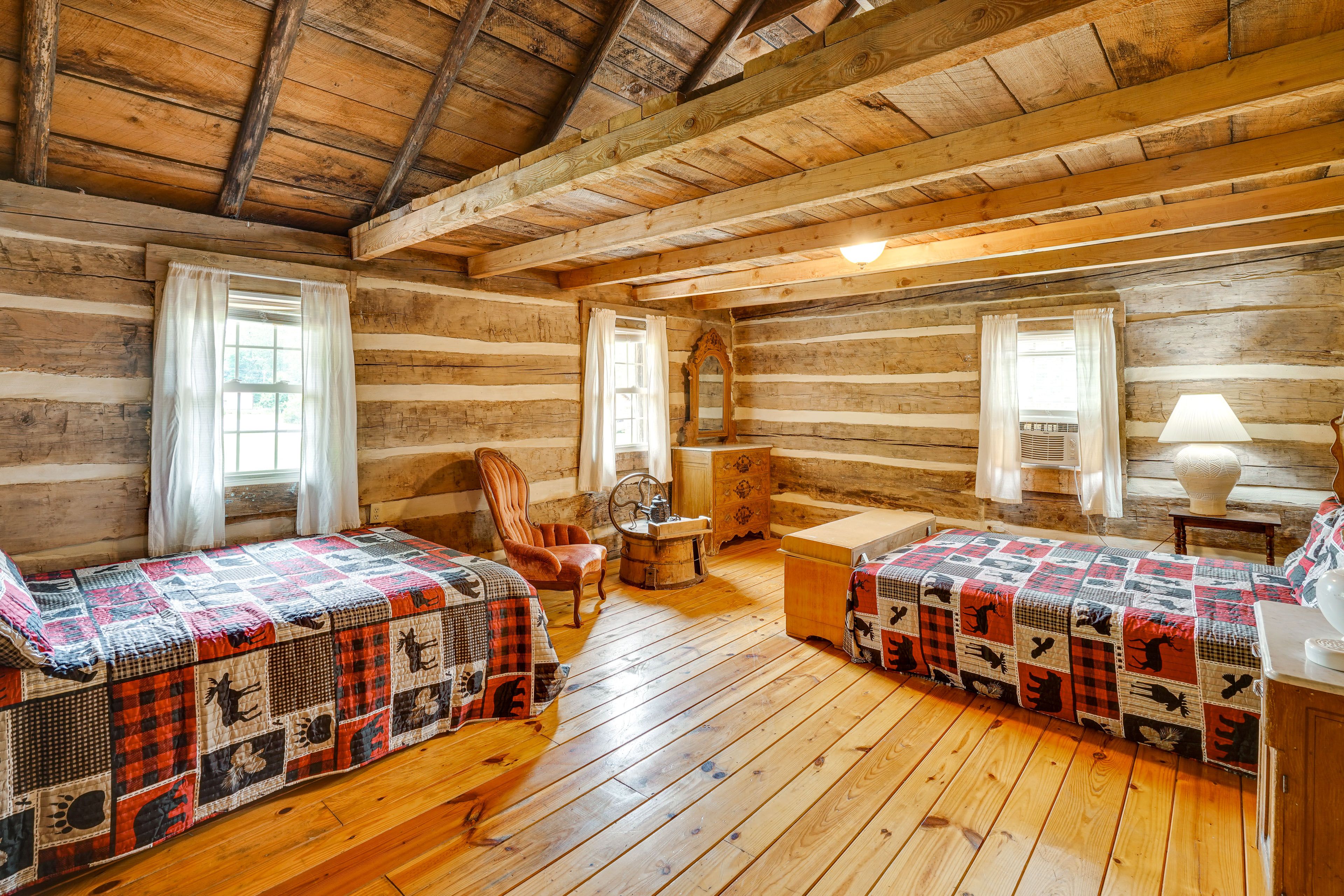 Bedroom 2 | 2nd Floor | 2 Full Beds | Window A/C Unit
