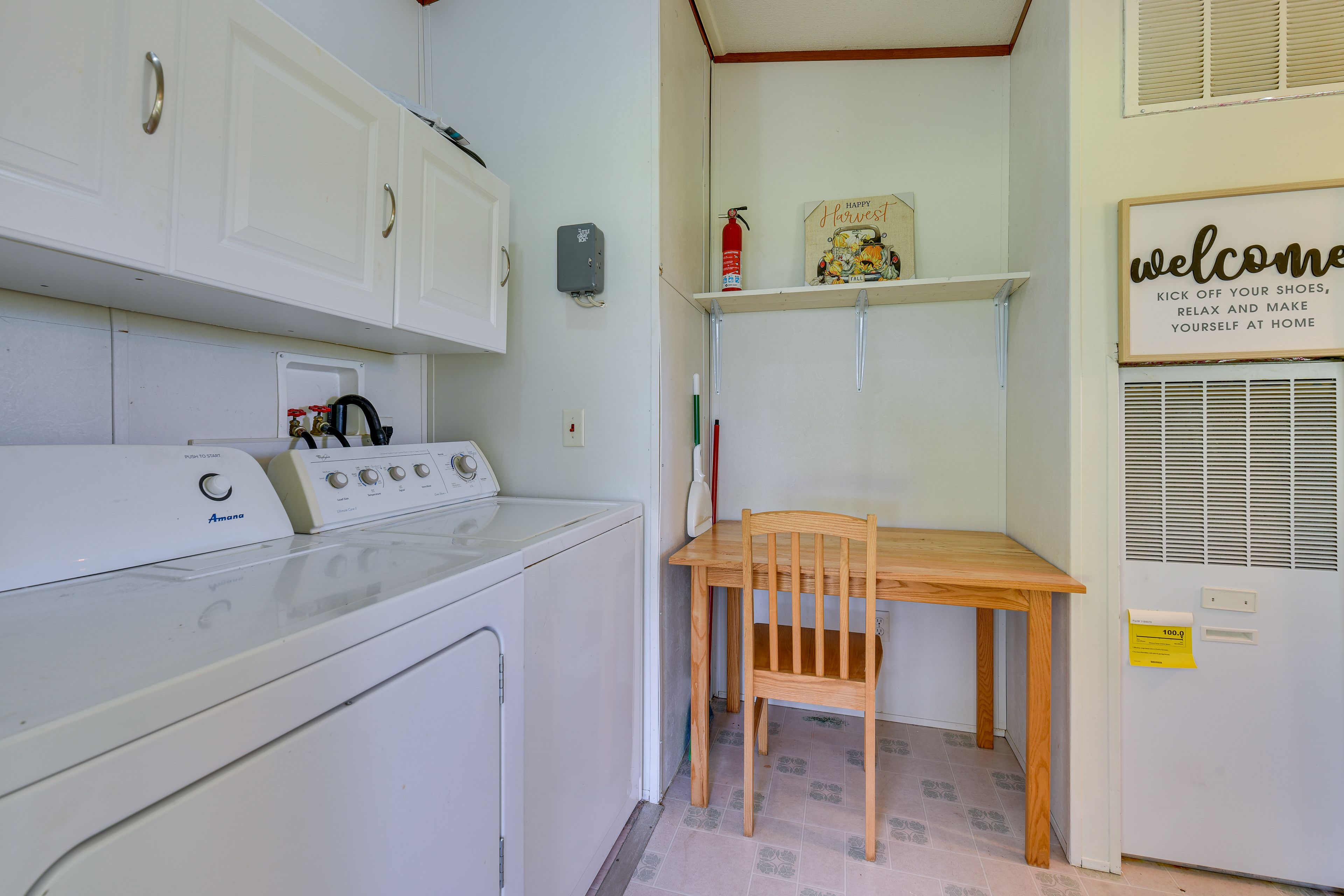 Laundry Area | Washer/Dryer | Laptop-Friendly Workspace