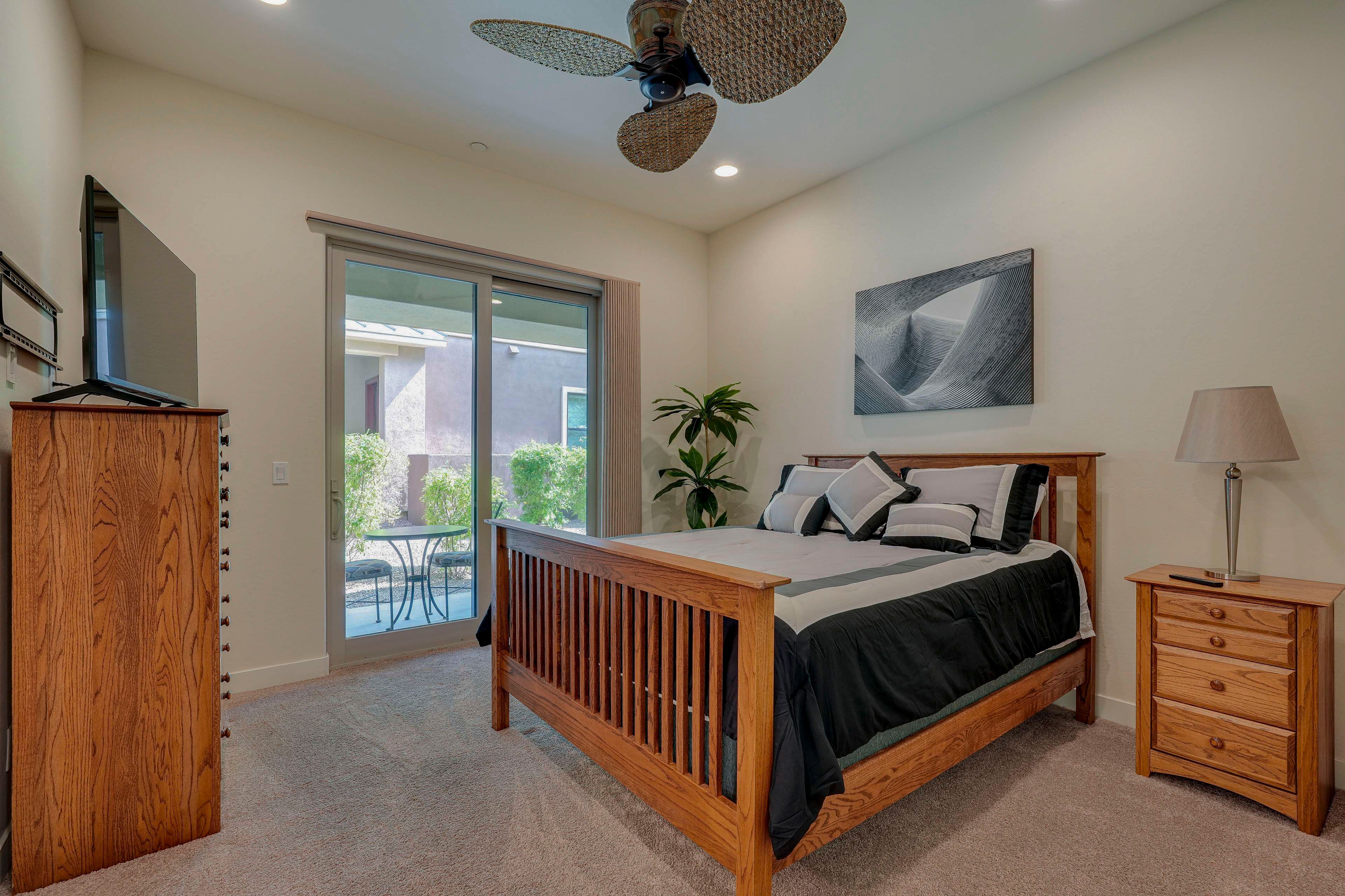Bedroom Suite 2 | Queen Bed | Access to Private Patio | Smart TV