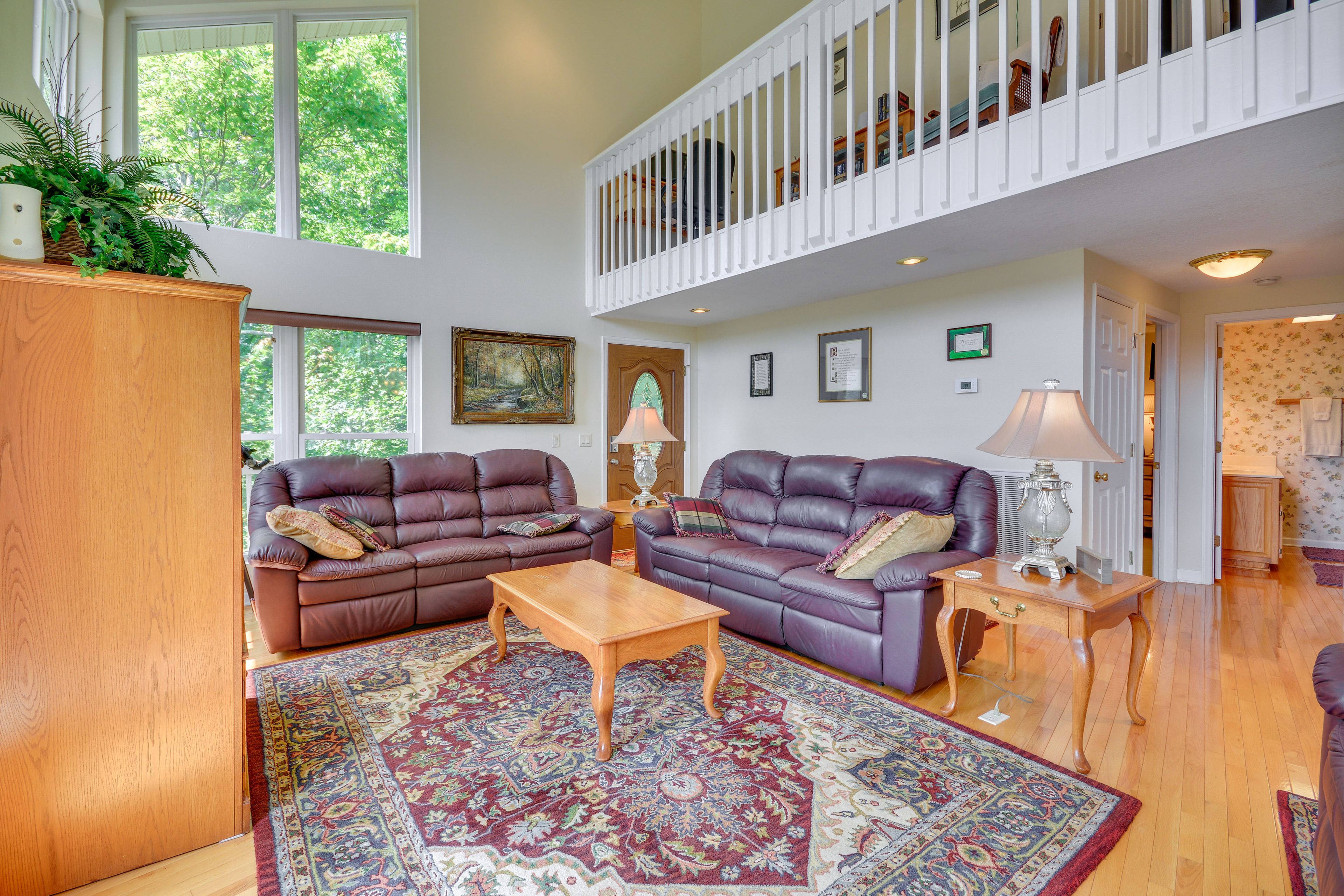 Living Room | Free WiFi (3 Mbps) | Central Heat & A/C | Gas Fireplace