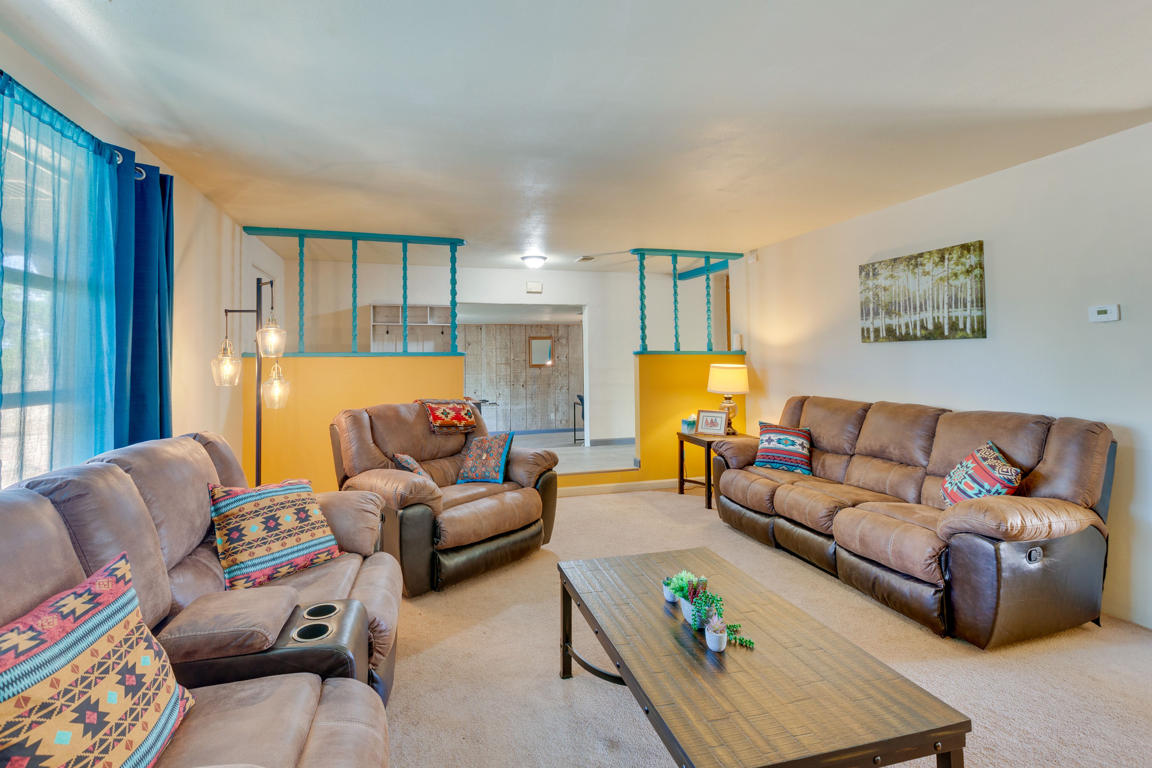 Living Room | Free WiFi | In-Unit Laundry | 9 Mi to Historic Downtown Taos