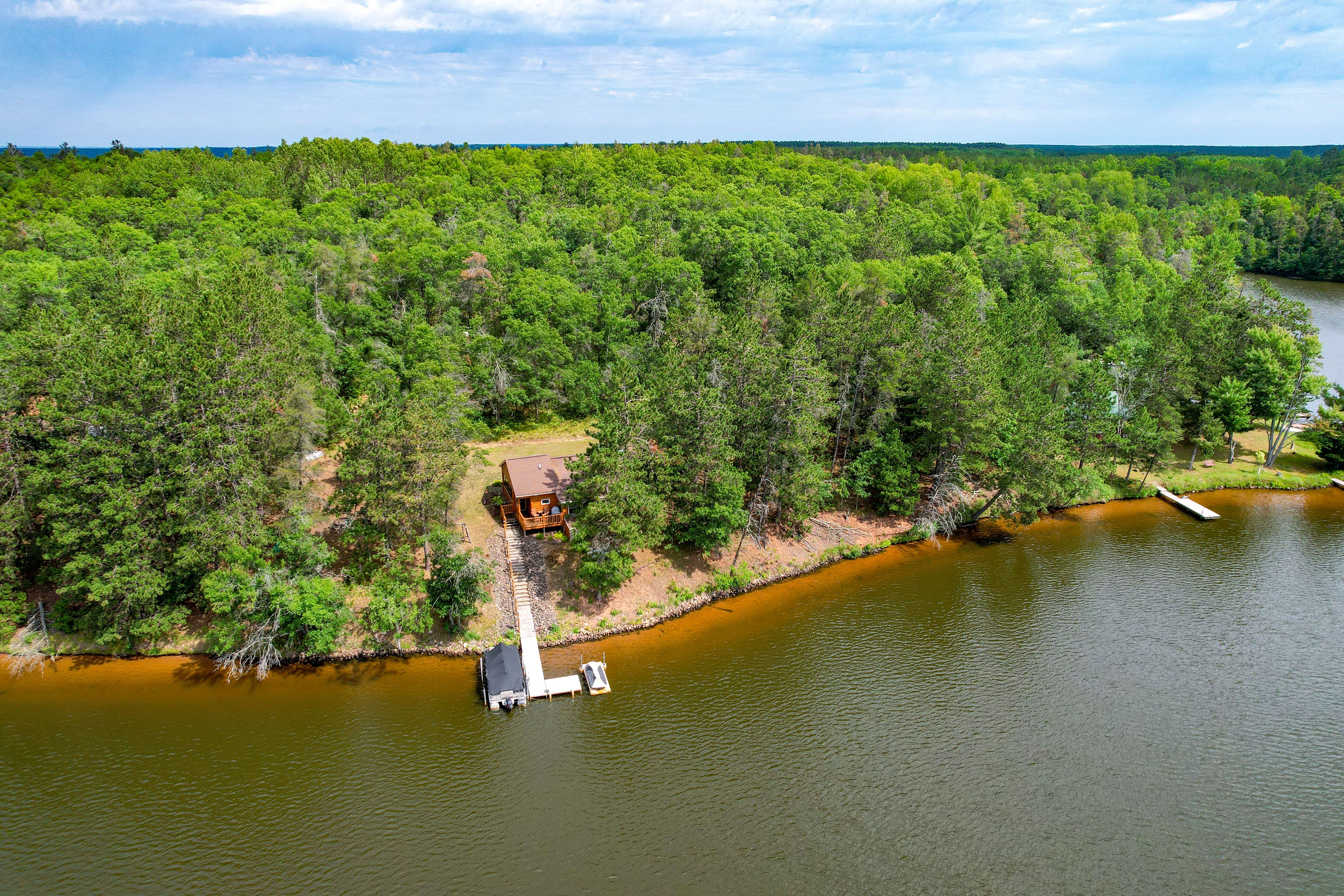 Aerial View | Boat Dock | Minong Flowage On-Site