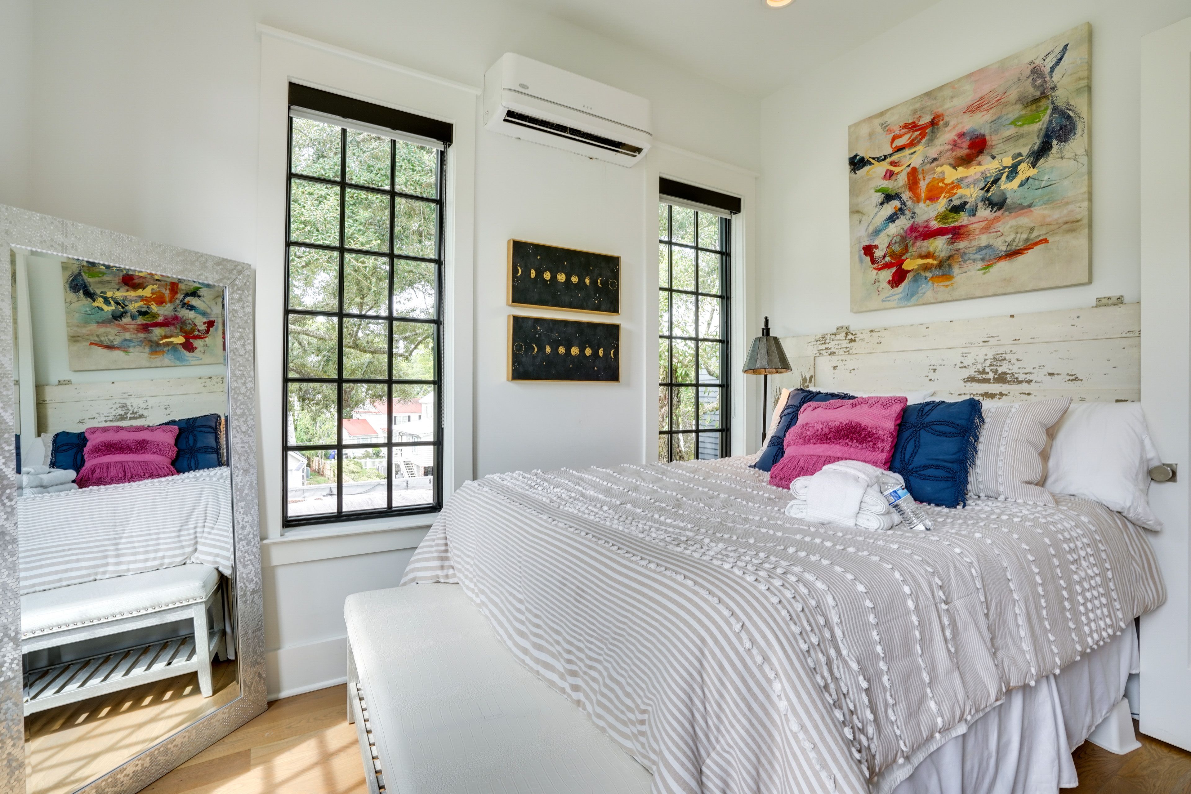 Bedroom 1 | Queen Bed | Linens Provided | Mini-Split A/C Unit