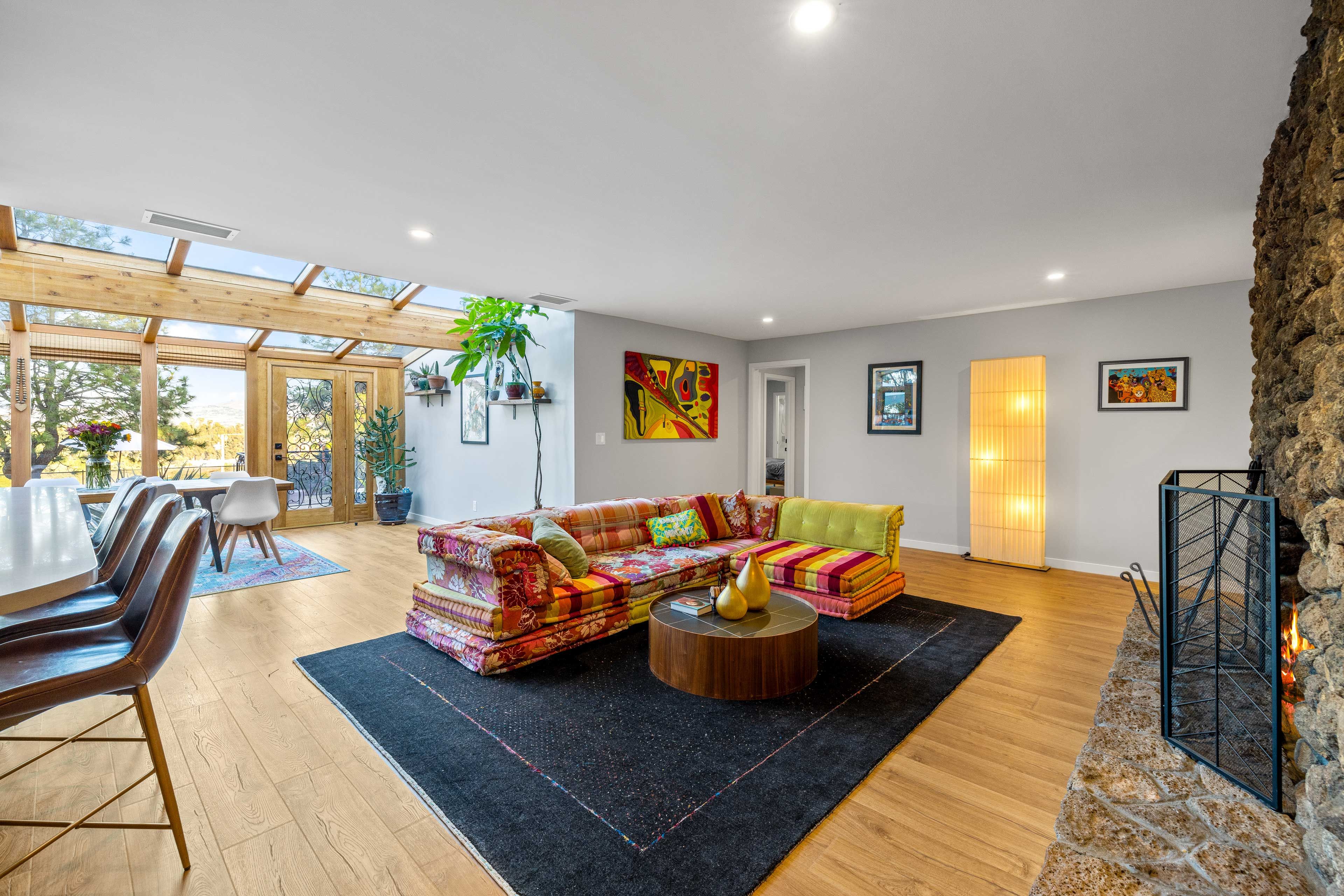 Family Room | Cushion Couch | Fireplace | Central Air Conditioning/Heat