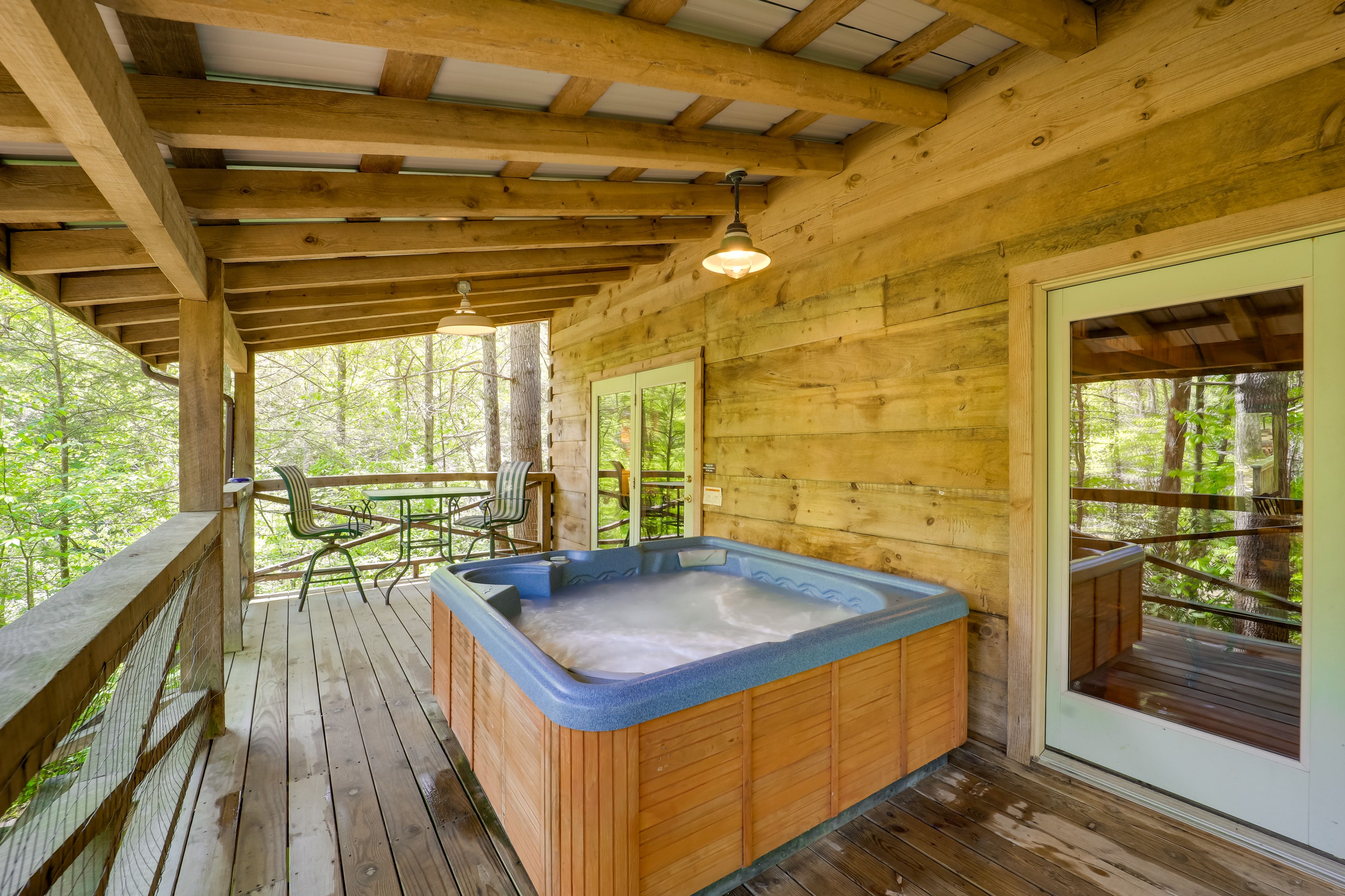 Private Deck | Hot Tub | Outdoor Dining | Gas Grill | Forest & Pond Views