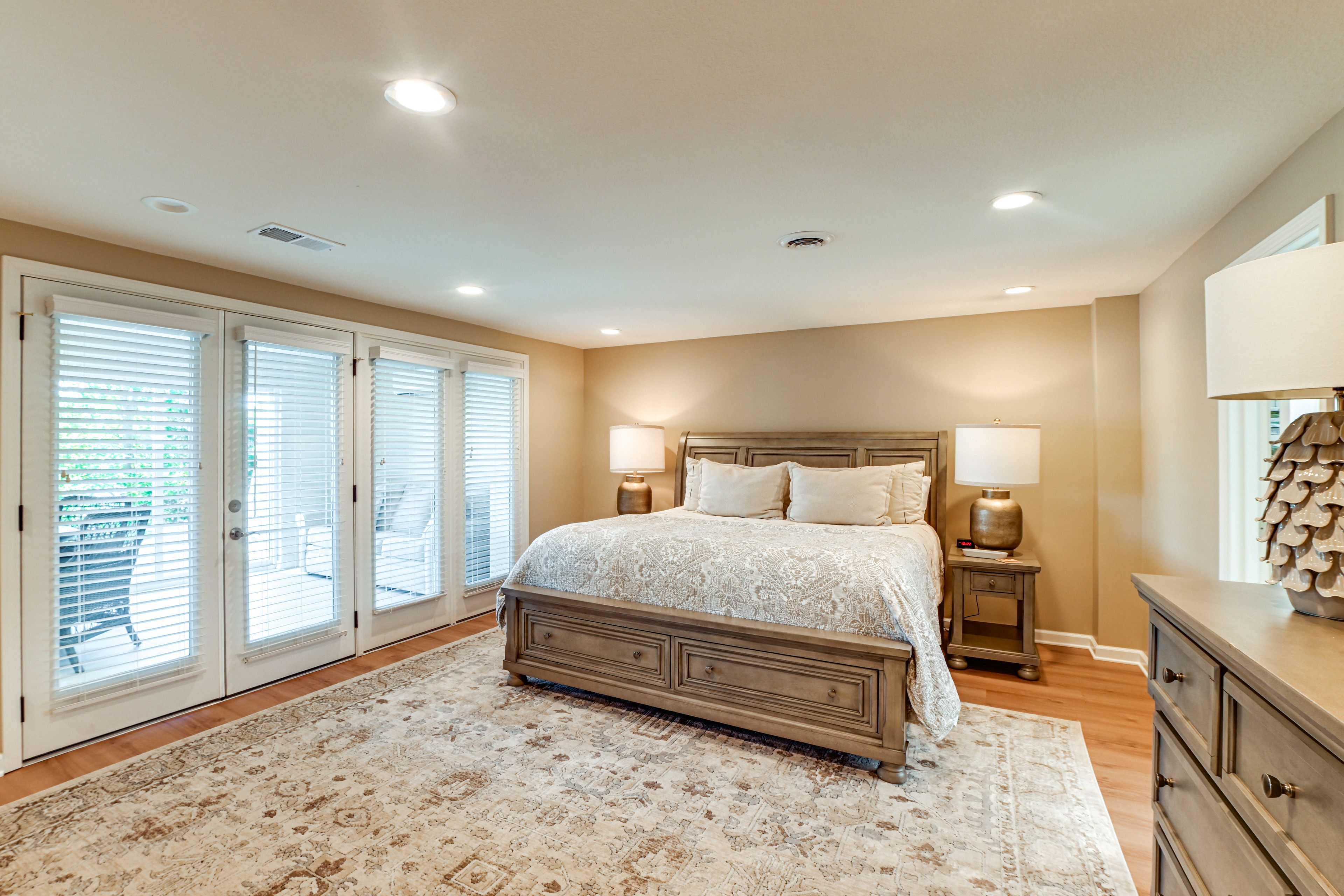 Bedroom 2 | Lower Level | King Bed | Enclosed Patio Access