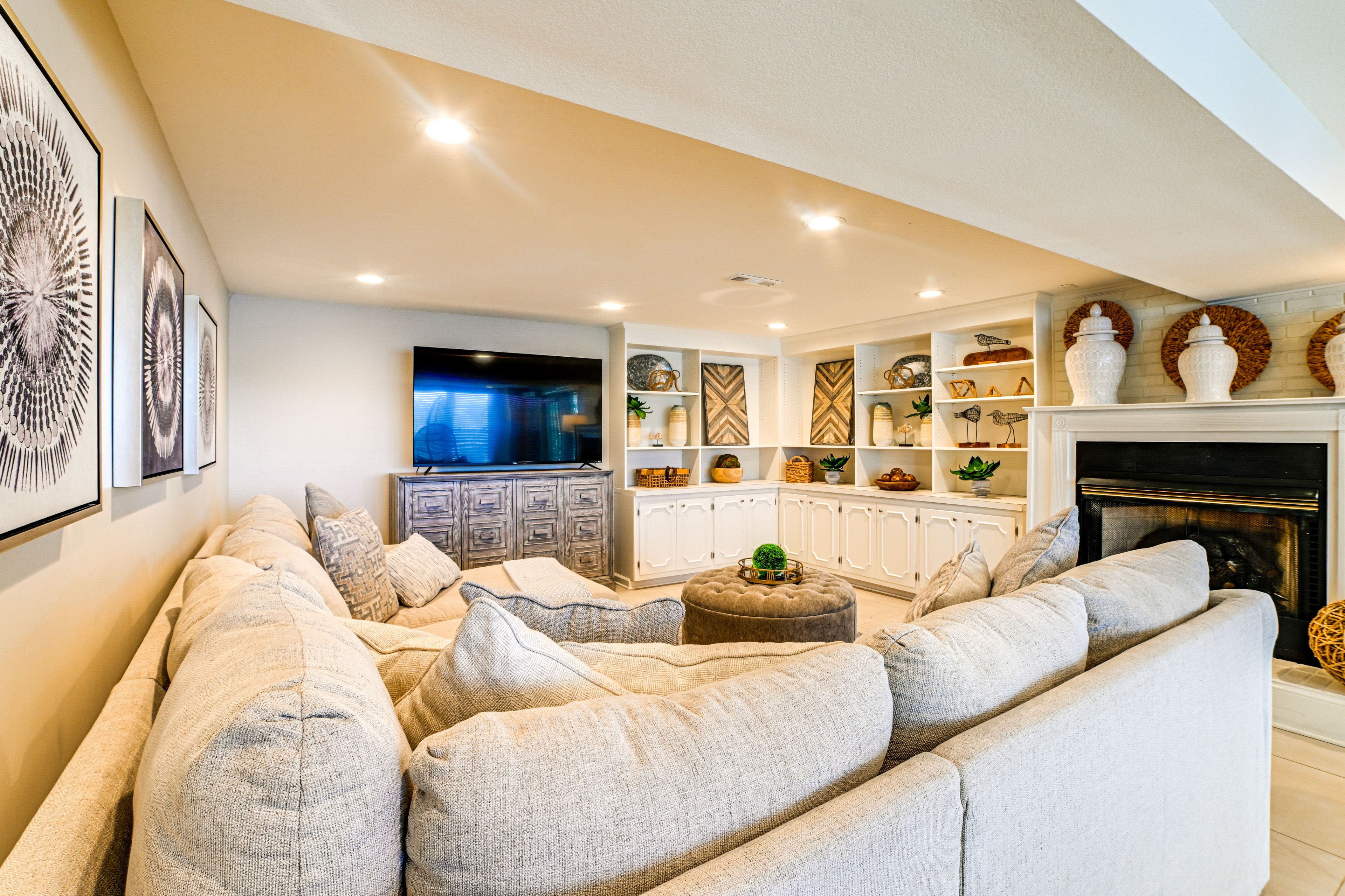 Additional Living Area | Lower Level | Gas Fireplace