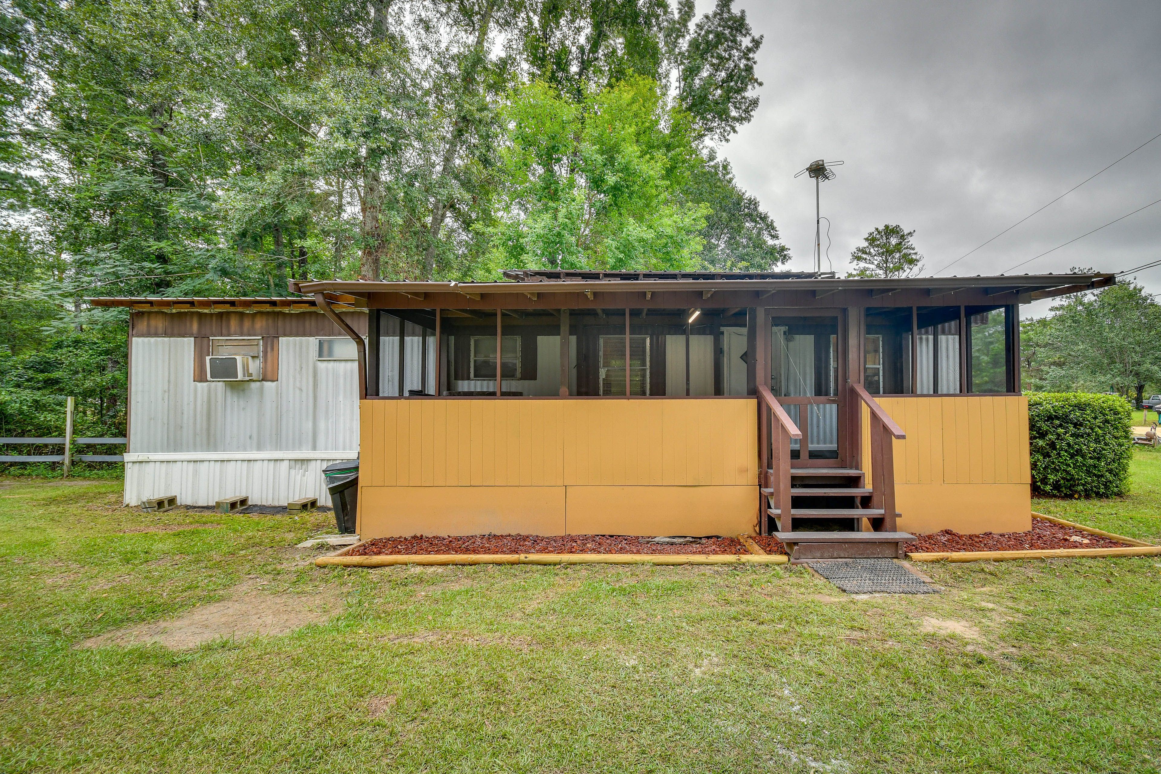 Eufala Vacation Rental | 2BR | 1BA | Steps Required | 740 Sq Ft