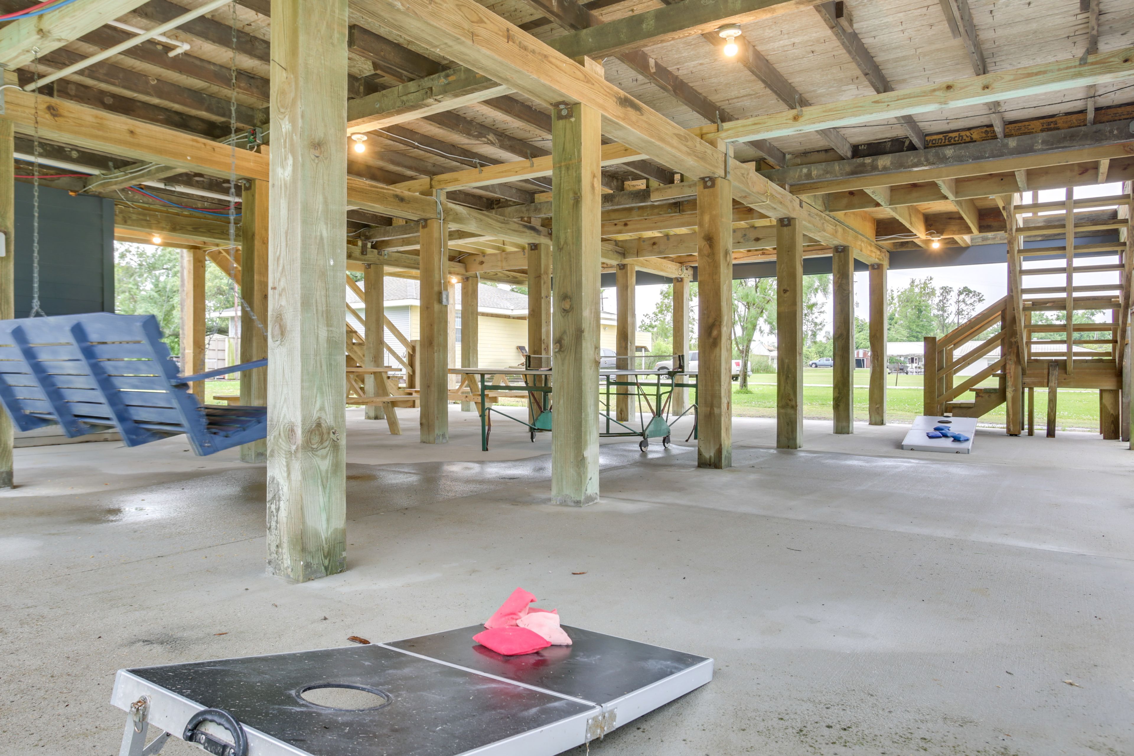 Covered Patio | Cornhole Boards