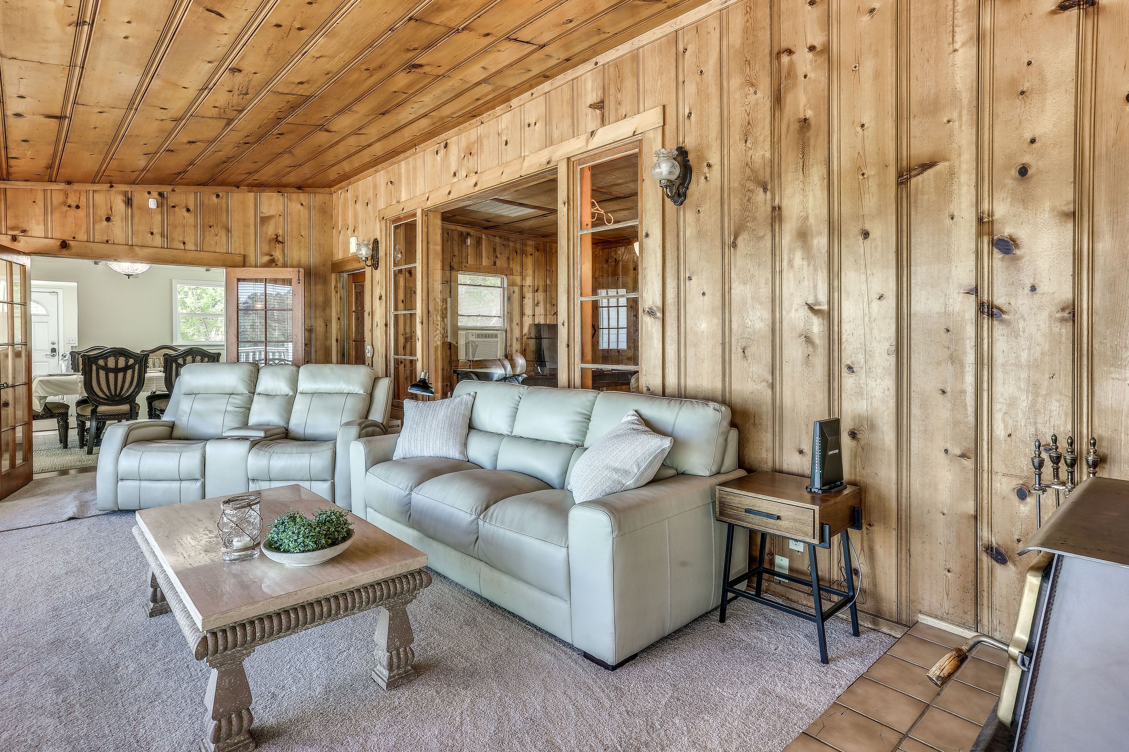 Sunroom | Full Futon | Fireplace (Decorative Only)