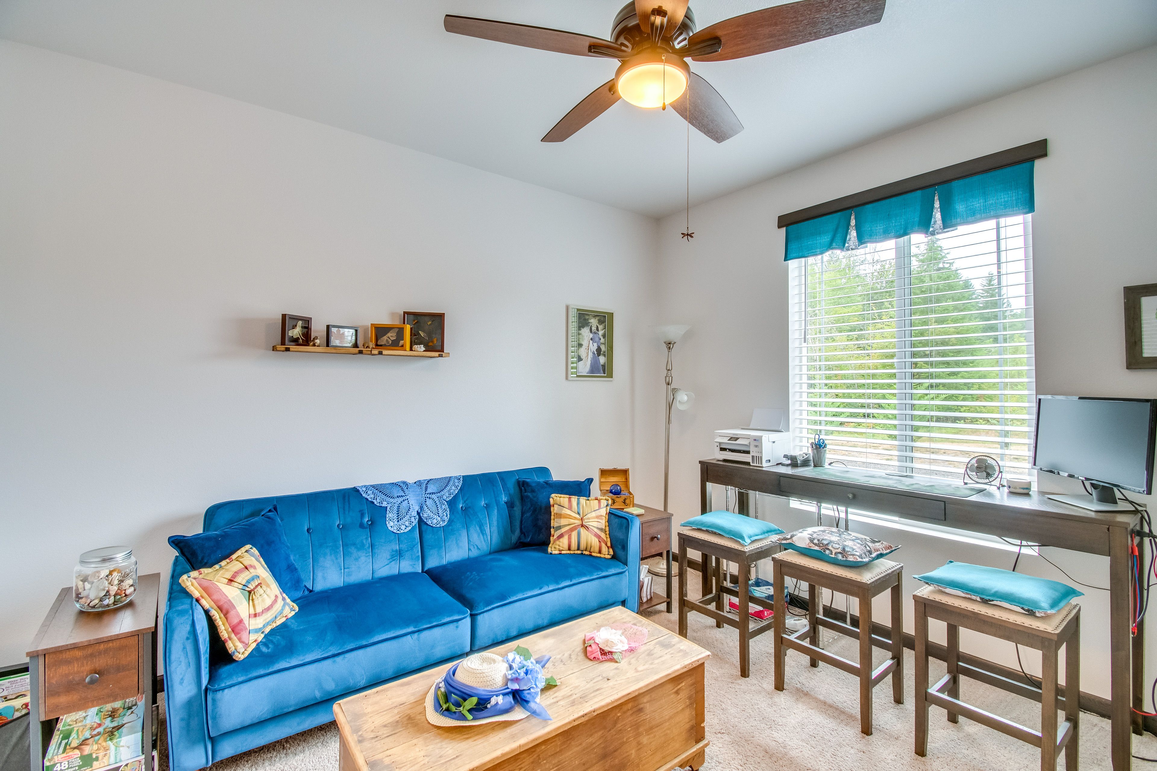 Dedicated Office Space | Futon | Board Games | Arts & Crafts Supplies