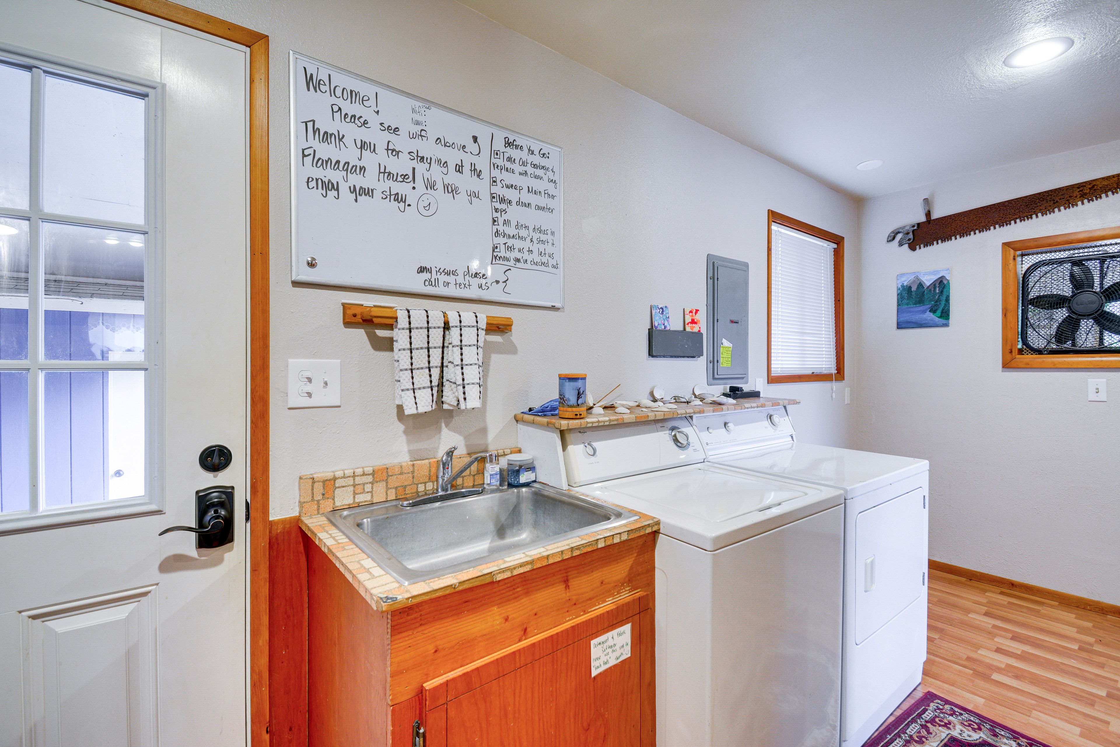 Laundry Area | Washer/Dryer | Hangers | Iron/Board | Trash Bags/Paper Towels