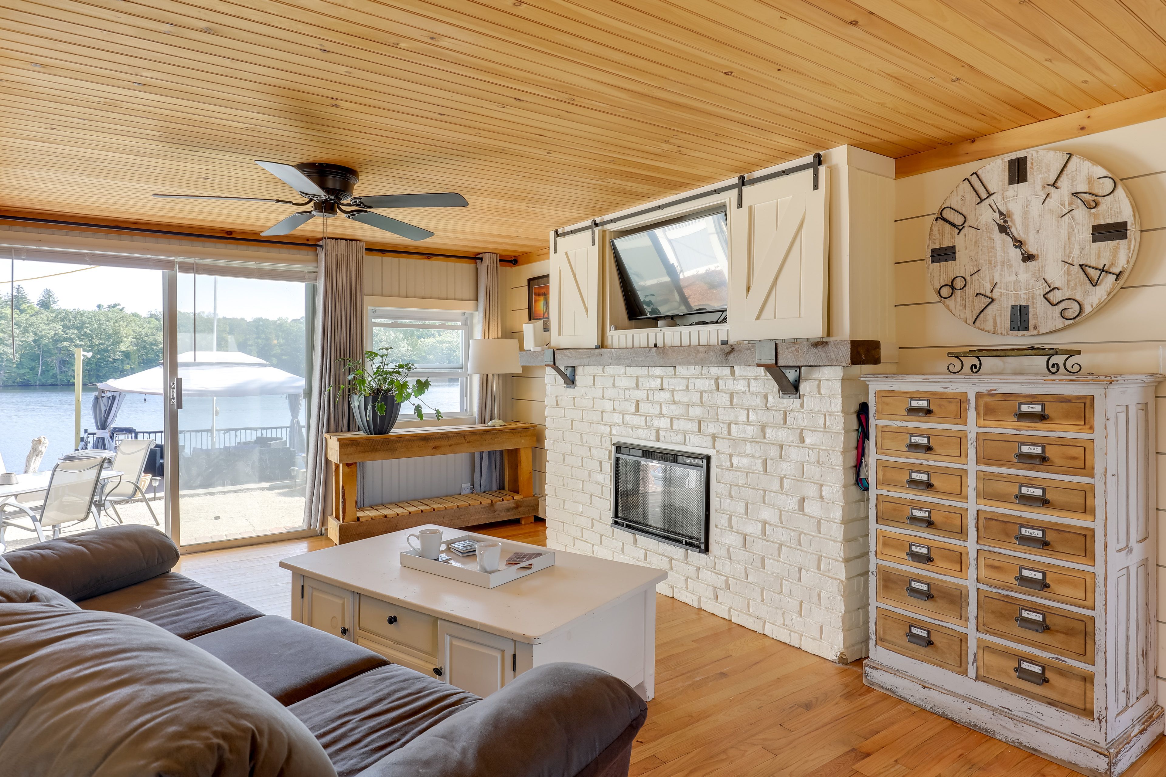 Living Room | Fireplace | Window A/C Units | Queen Sleeper Sofa