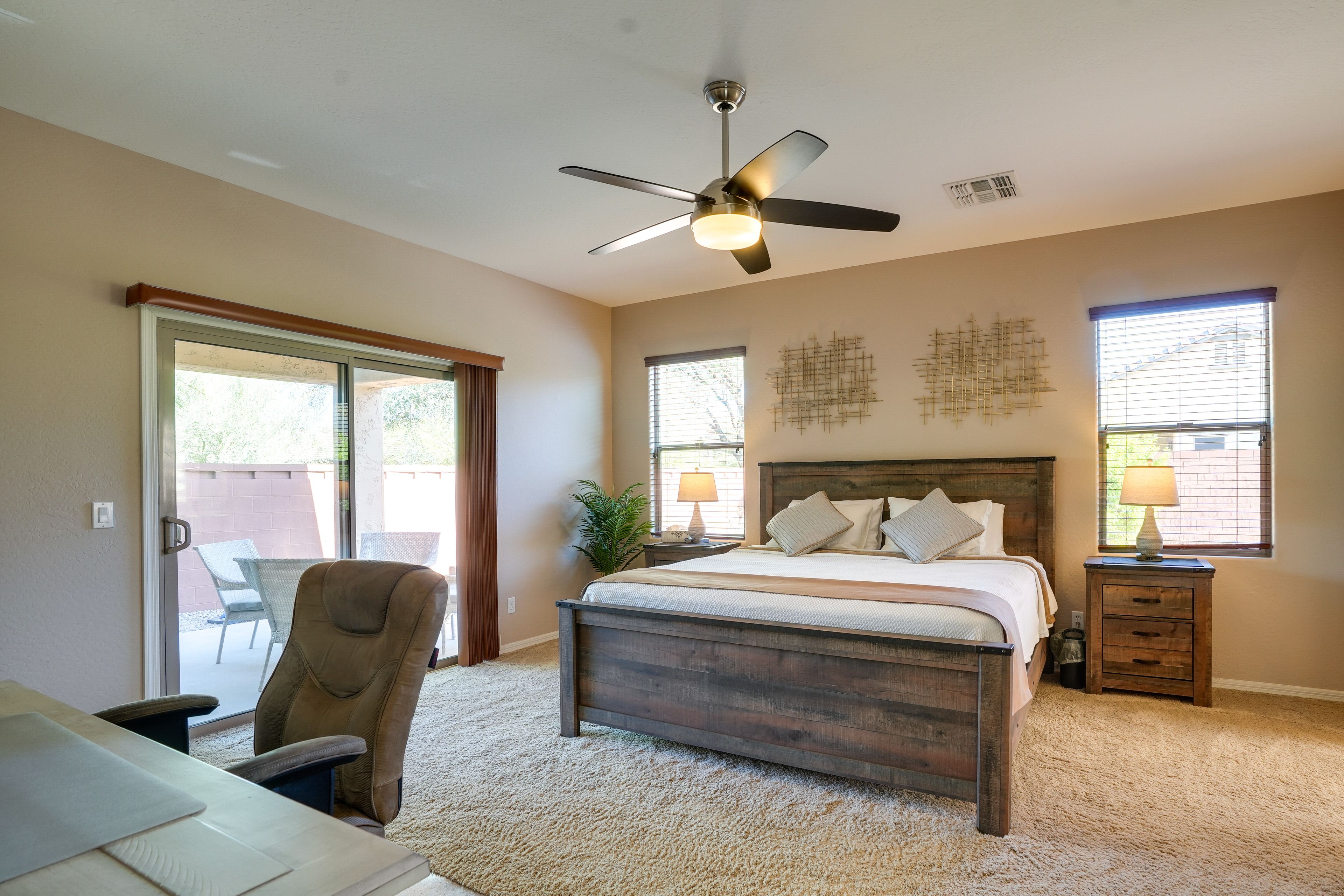 Bedroom 1 | King Bed | Smart TV | Walk-In Closet | Patio Access