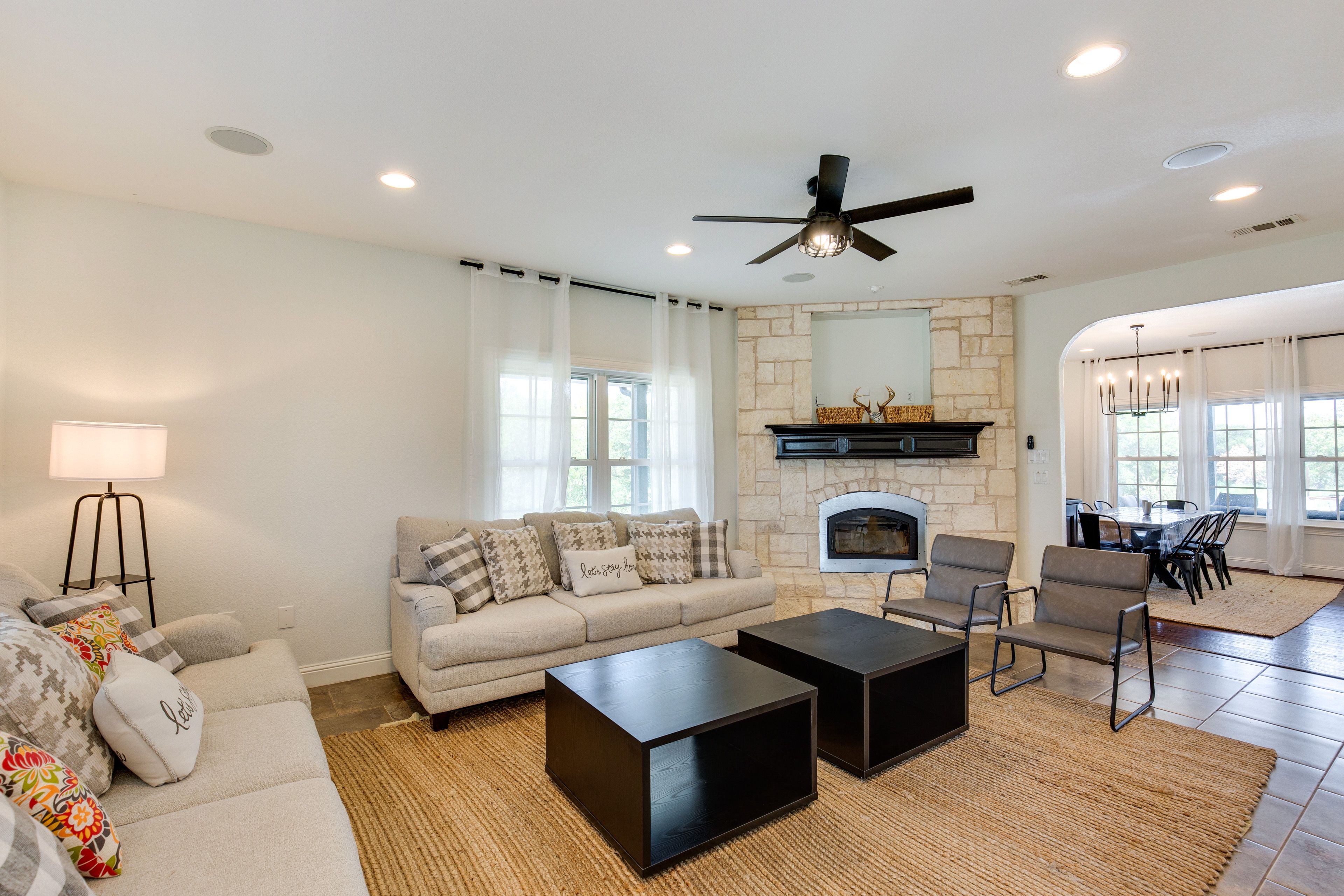 Living Room | Wood-Burning Fireplace