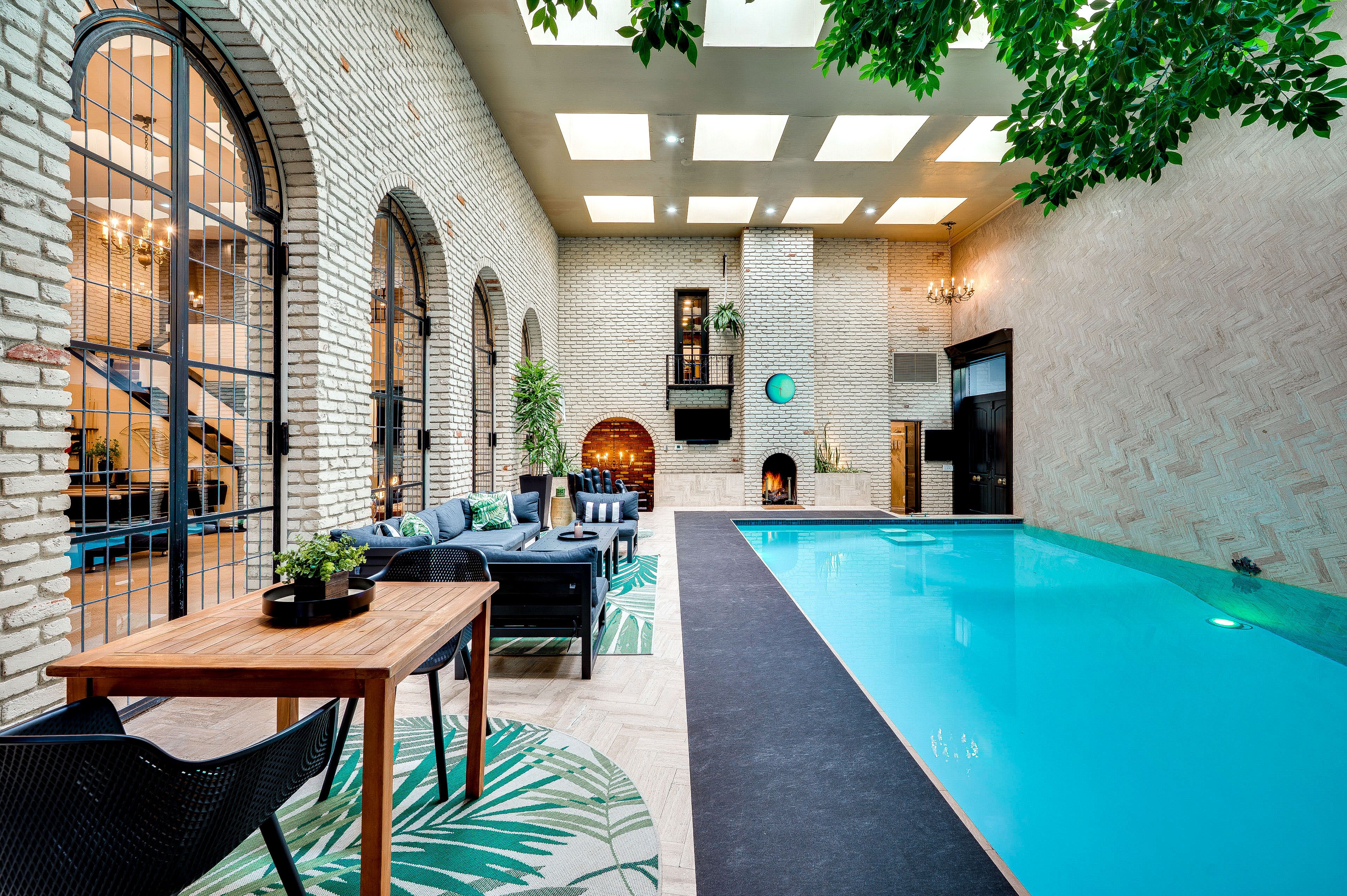 Pool Room | 1st Floor | Pool (Depth 4'-12') | Smart TV w/ Cable | Fireplace