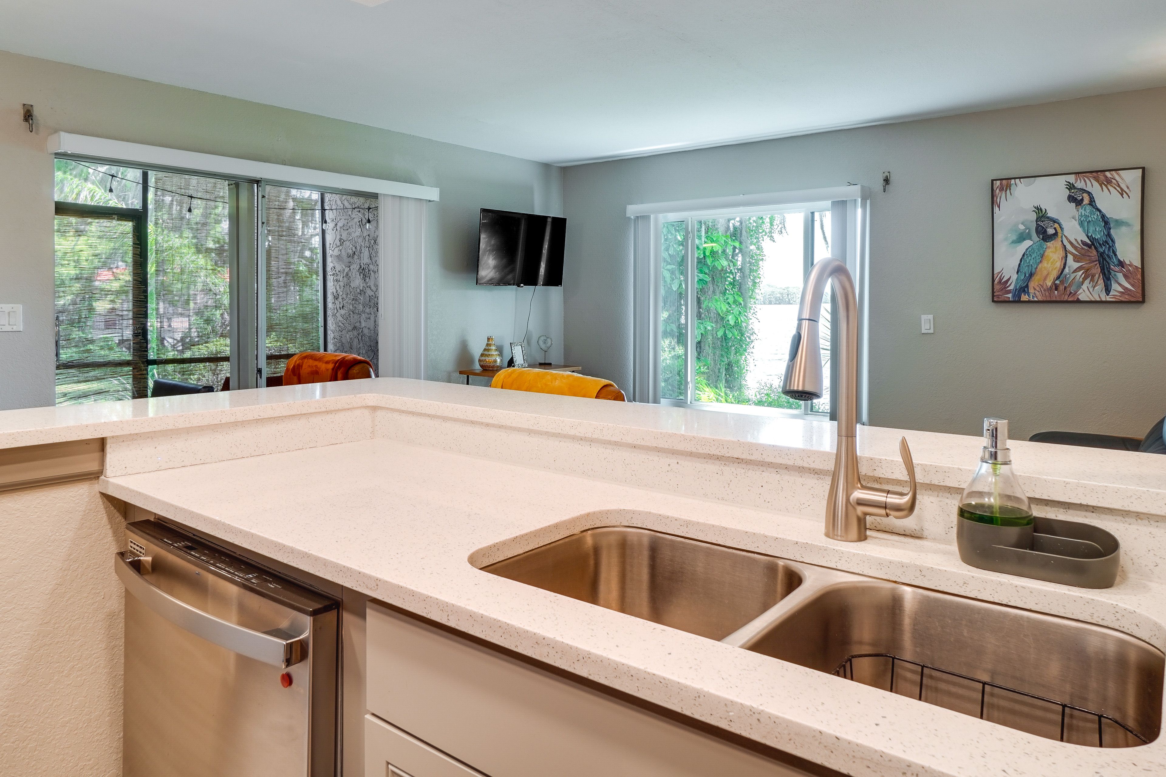Lake Views From Kitchen & Living Room