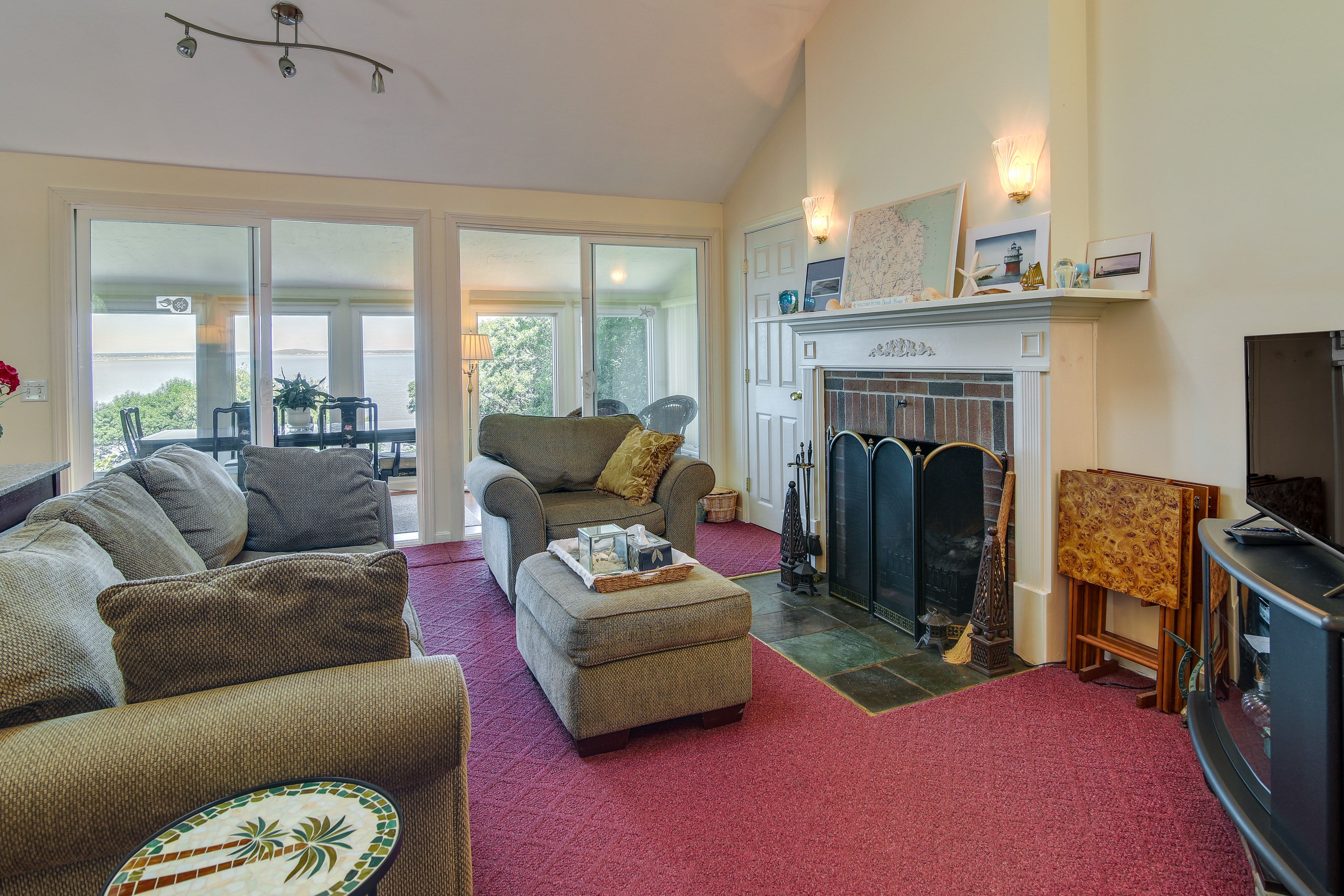 Living Room | Electric Fireplace | Central A/C