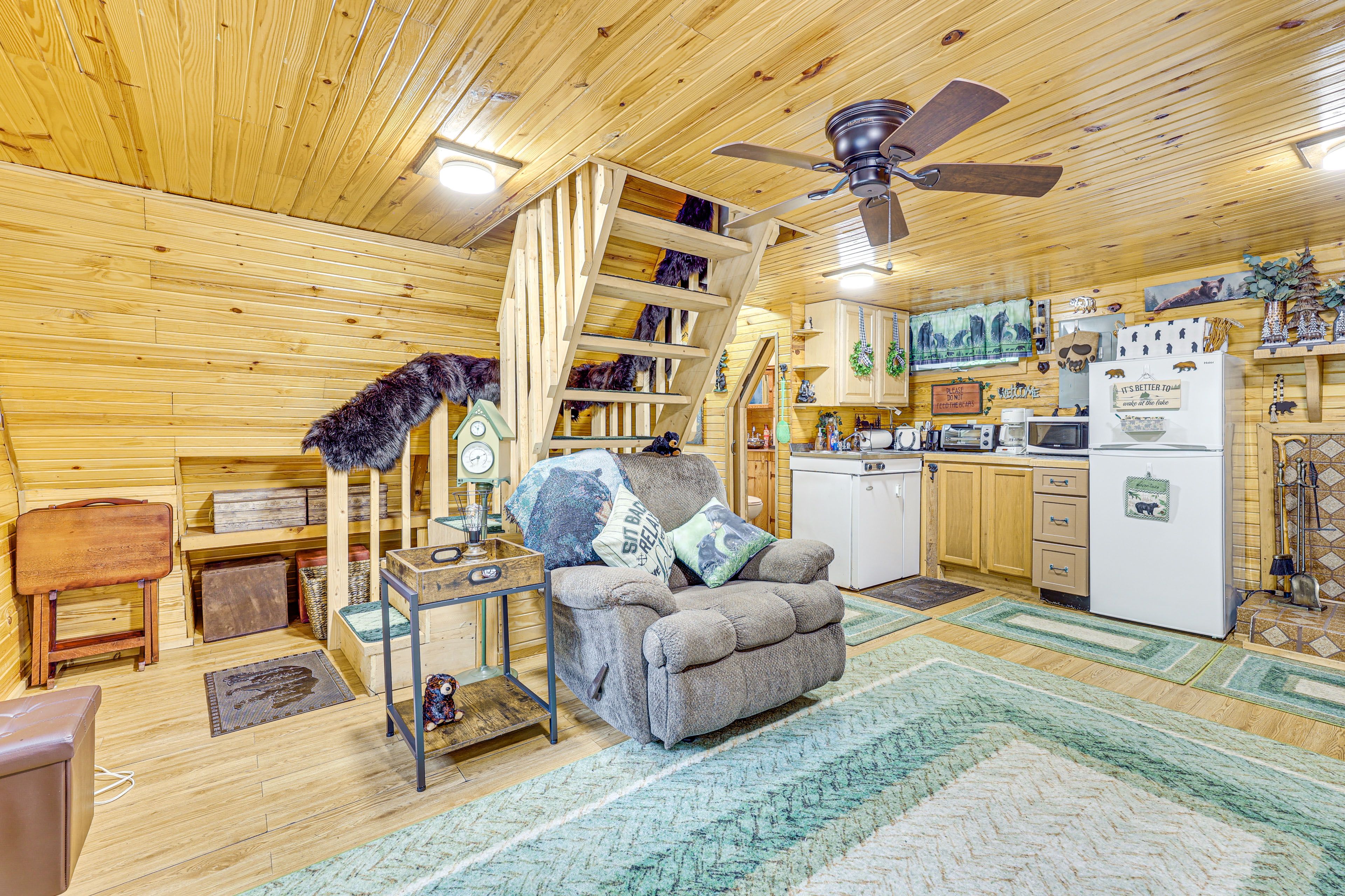 Studio | Living Room & Kitchen | Lower Level | Full Sleeper Sofa | Free WiFi