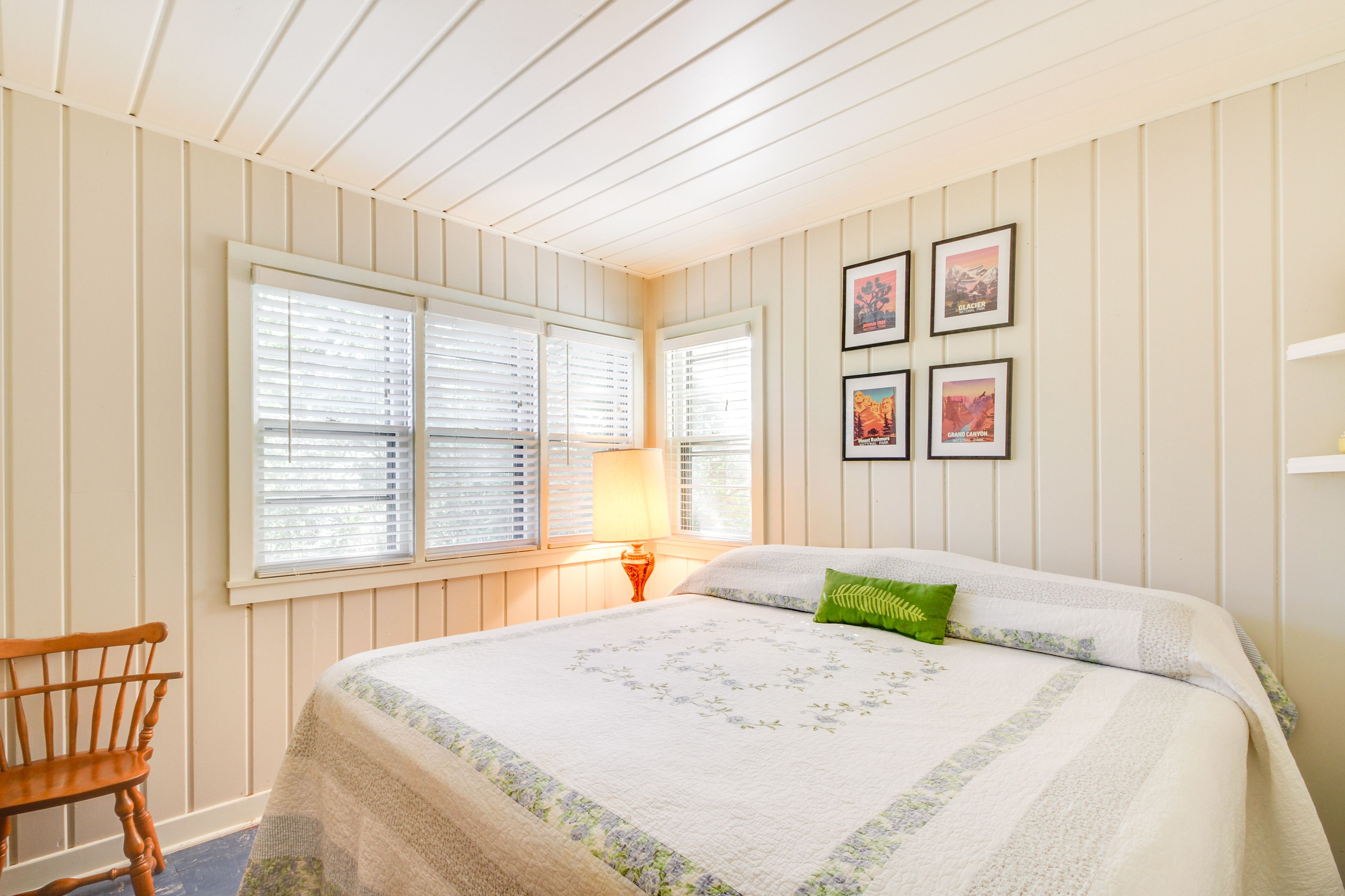 Bedroom 1 | King Bed | Linens Provided | Laptop-Friendly Workspace