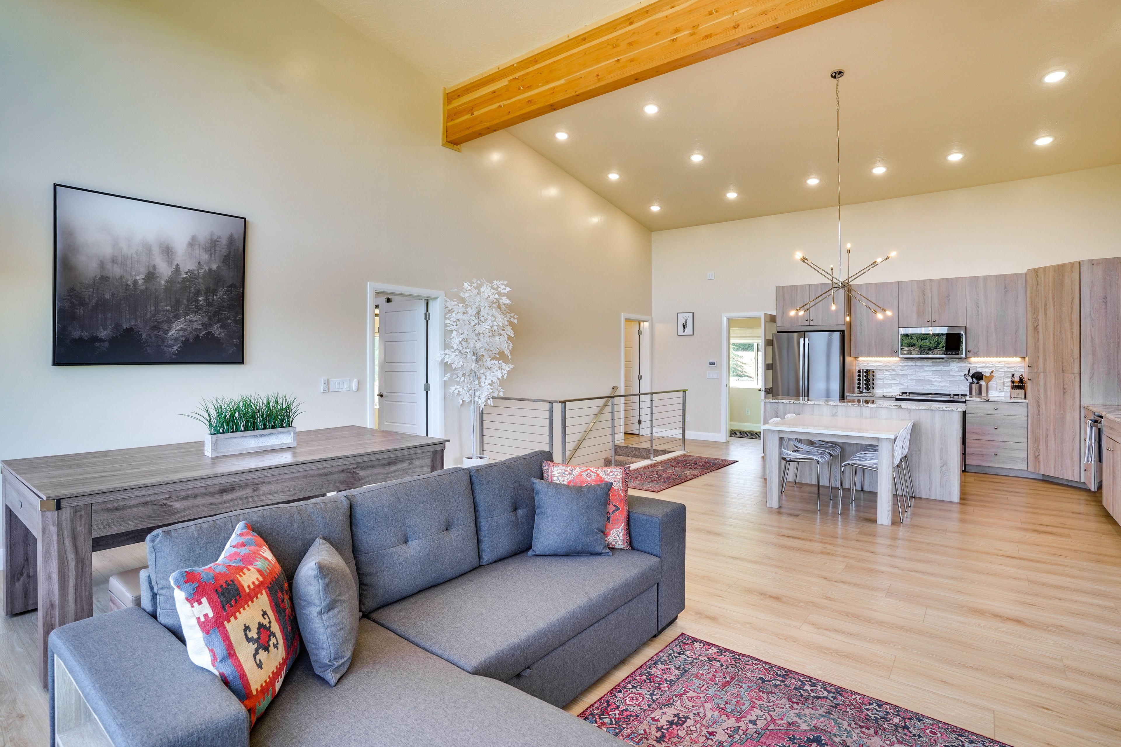 Living Room | Sleeper Sofa | Smart TV | Wood-Burning Fireplace