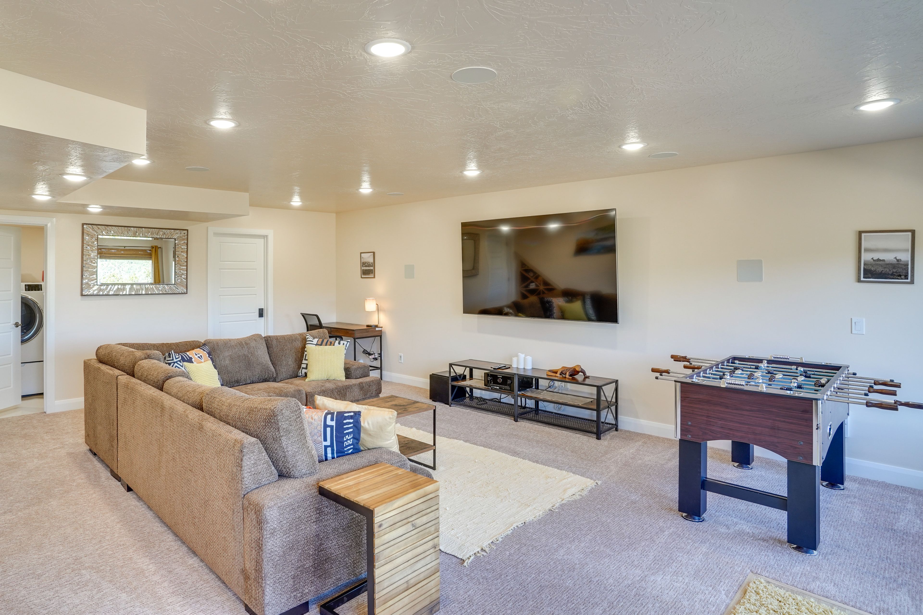 Game Room | Foosball Table | Laptop-Friendly Workspace