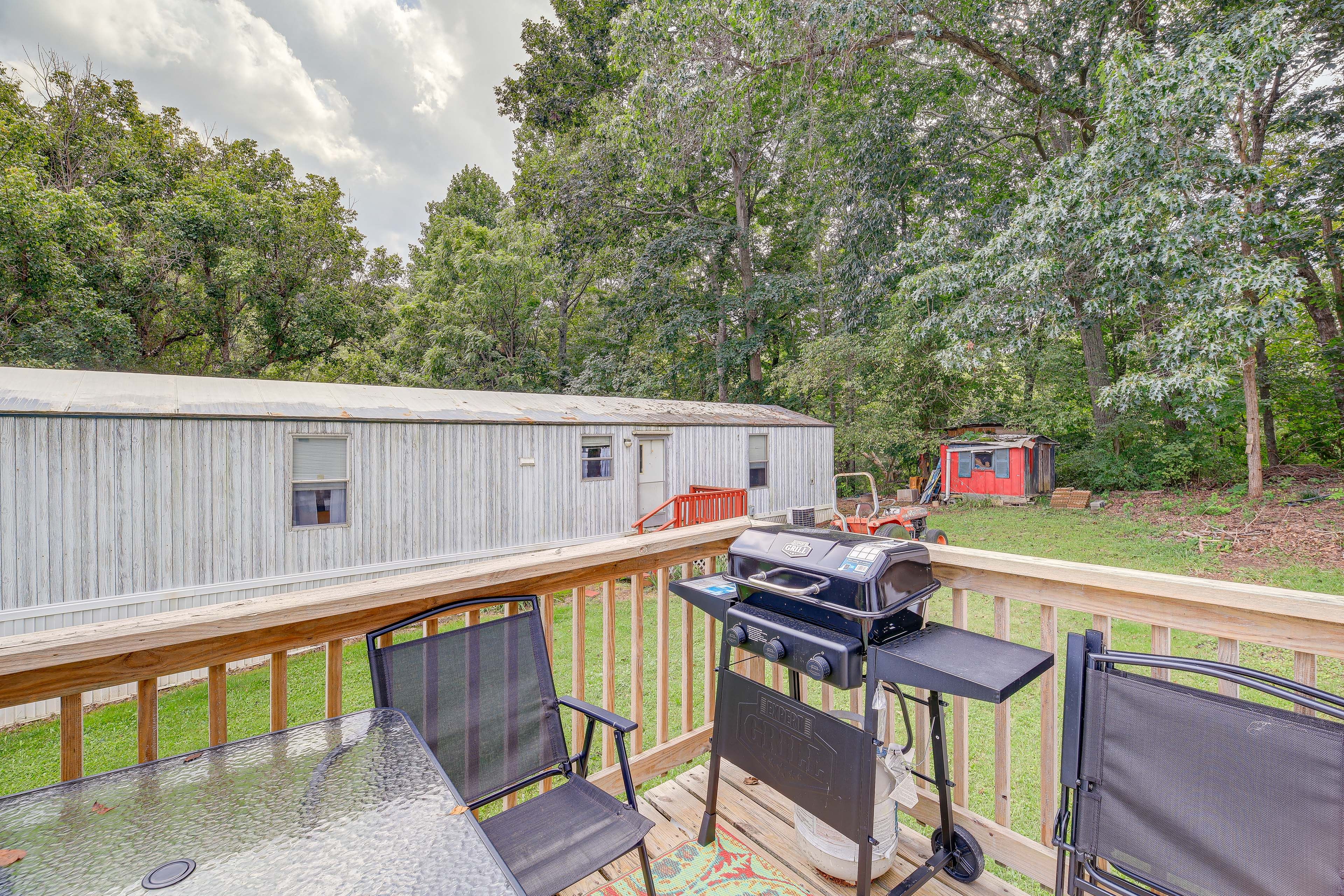 Deck | Seating & Dining | Forested Views