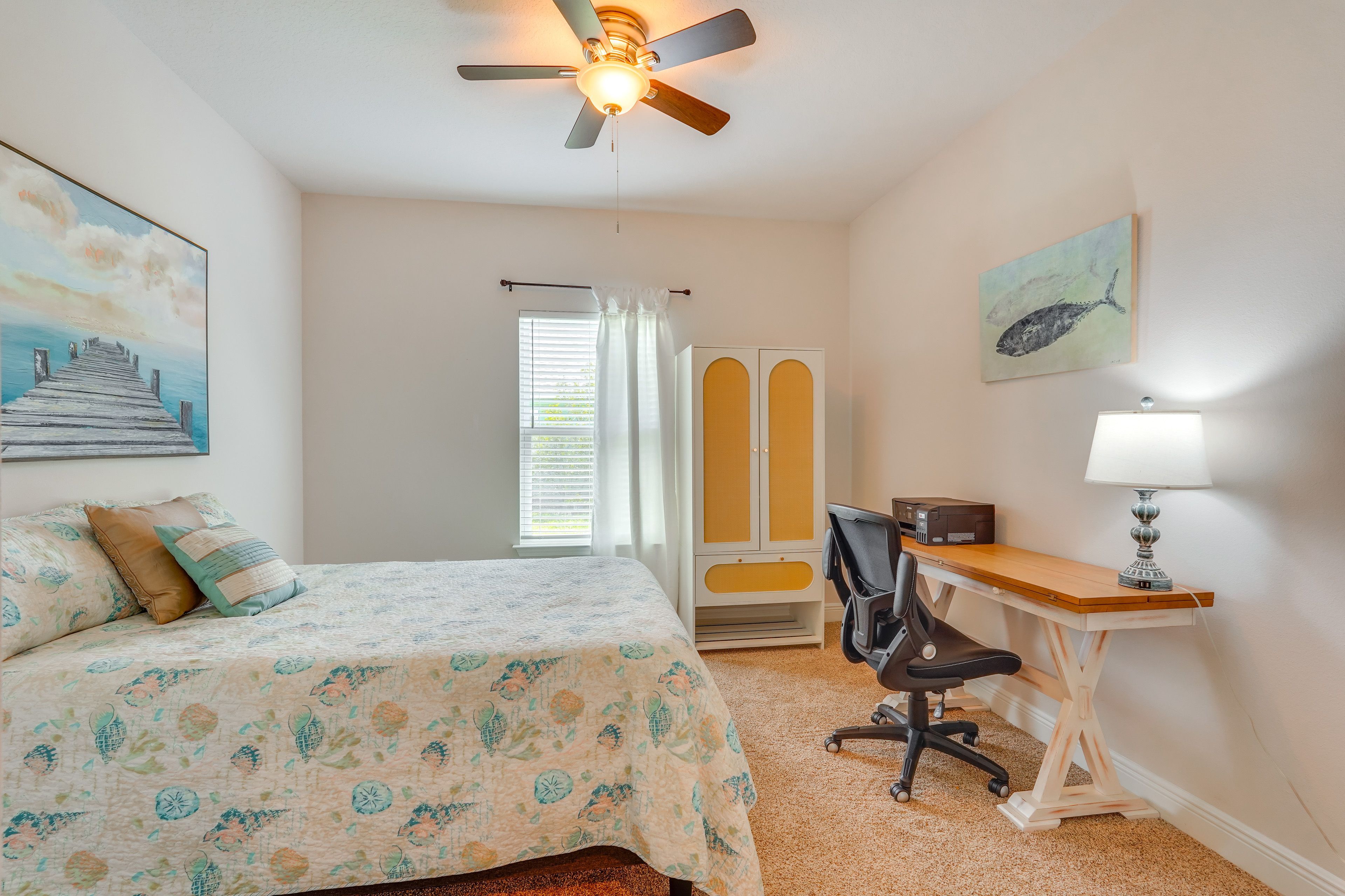 Bedroom 4 | Full Bed | Laptop-Friendly Workspace