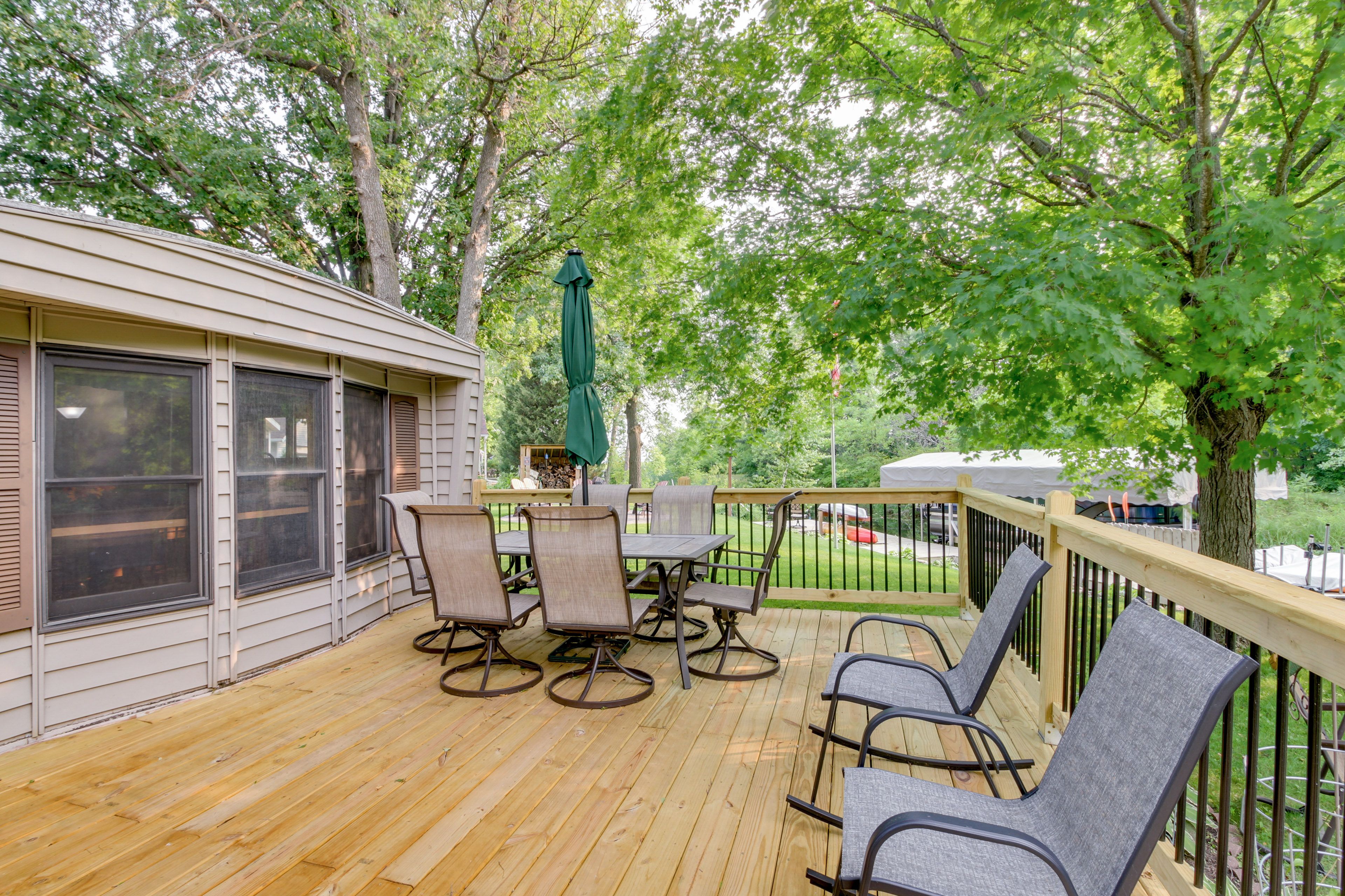 Wraparound Deck | Gas Grill | Outdoor Dining Area w/ Umbrella | Water Views