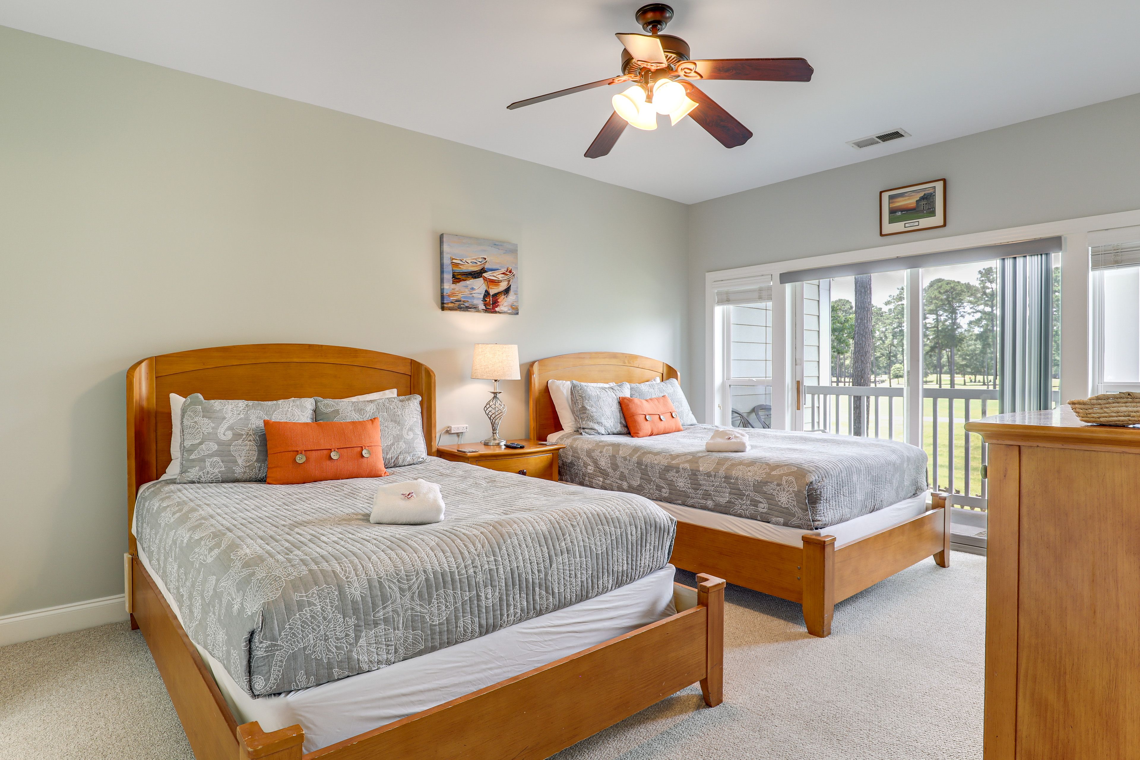 Bedroom 2 | 2 Queen Beds | Smart TV | Balcony Access