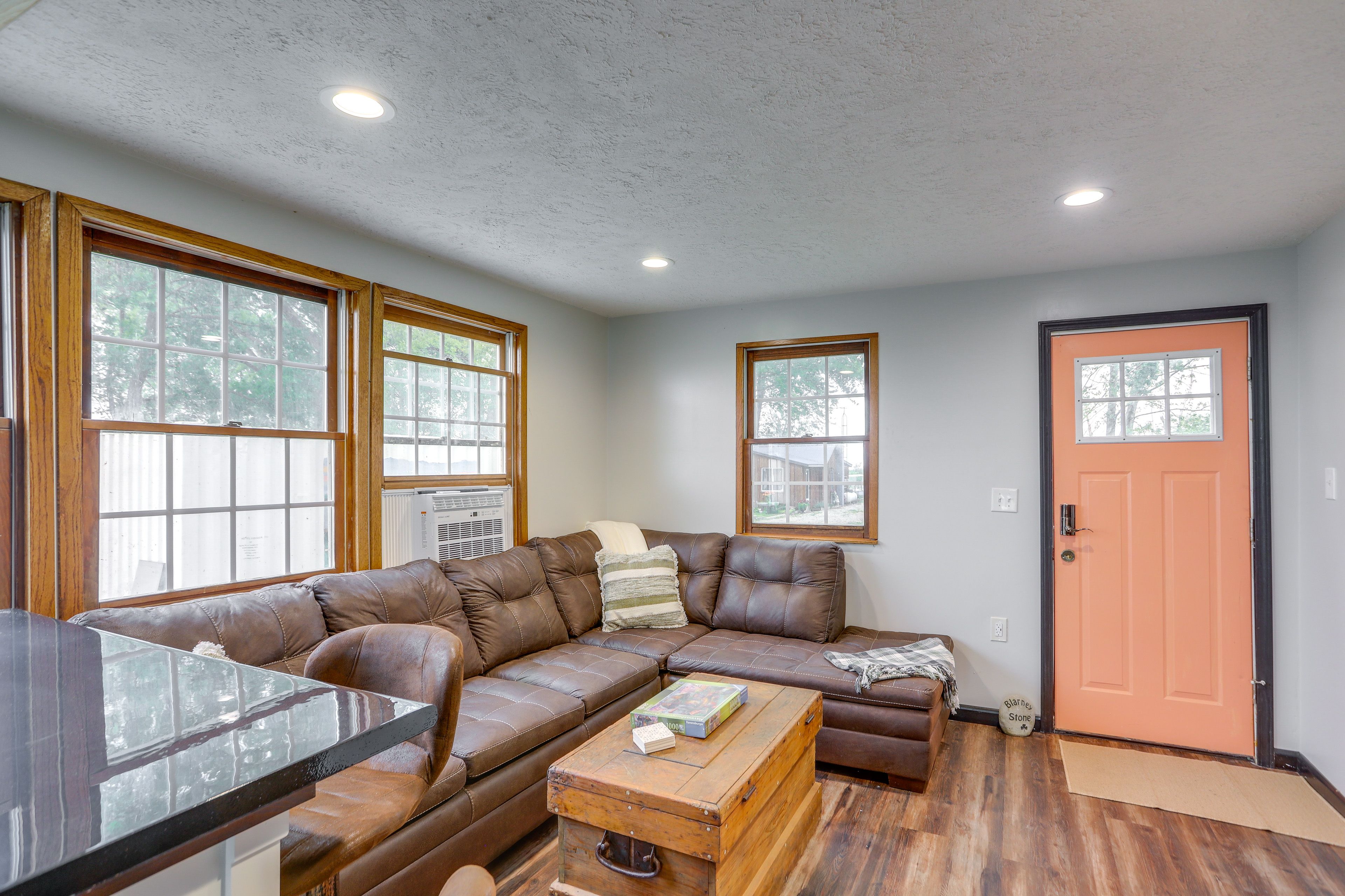 Living Area | Board Games | Gas Fireplace | Window A/C Unit
