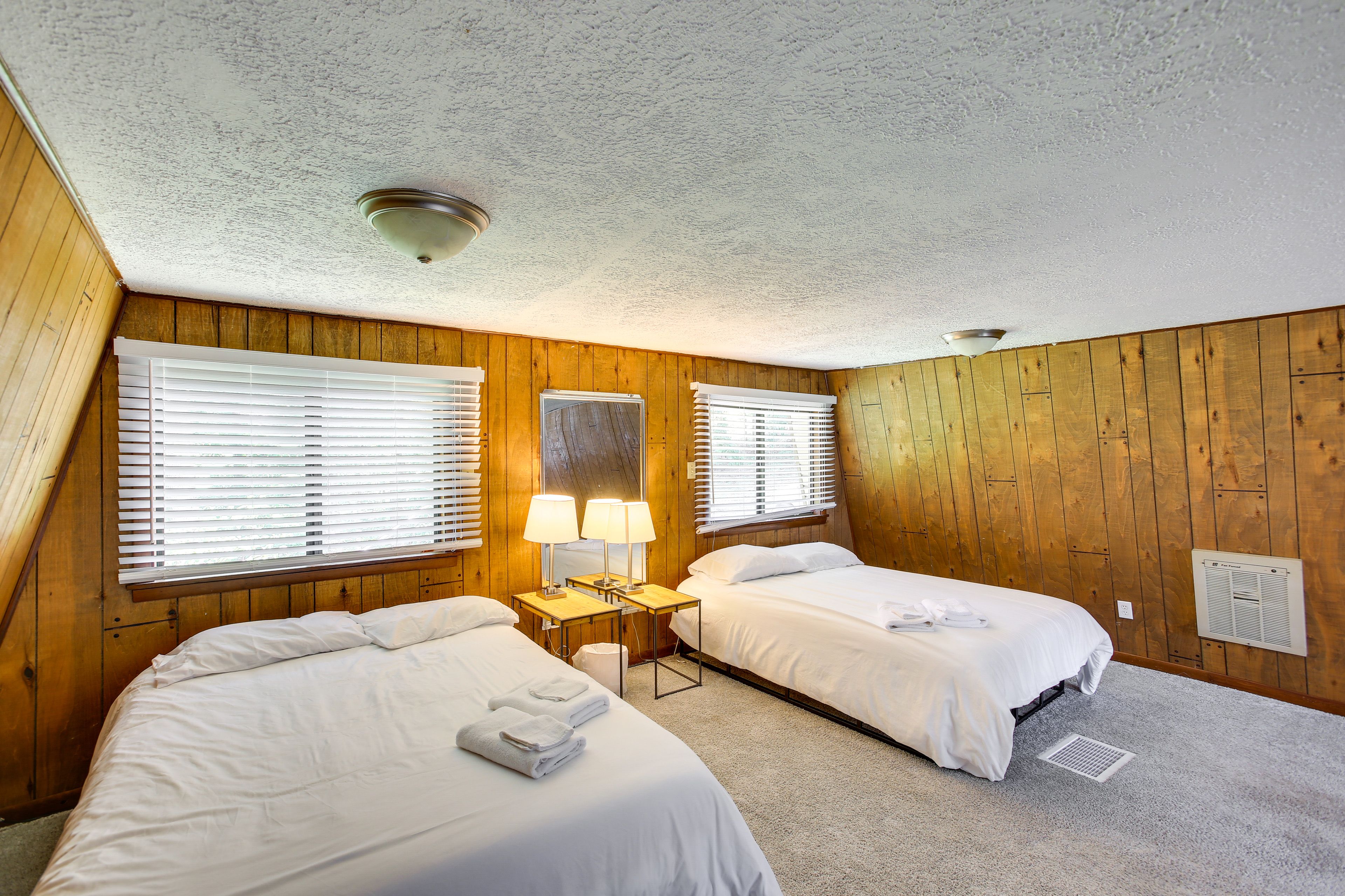 Bedroom 2 (Loft) | 2 Full Beds | Laptop-Friendly Workspace