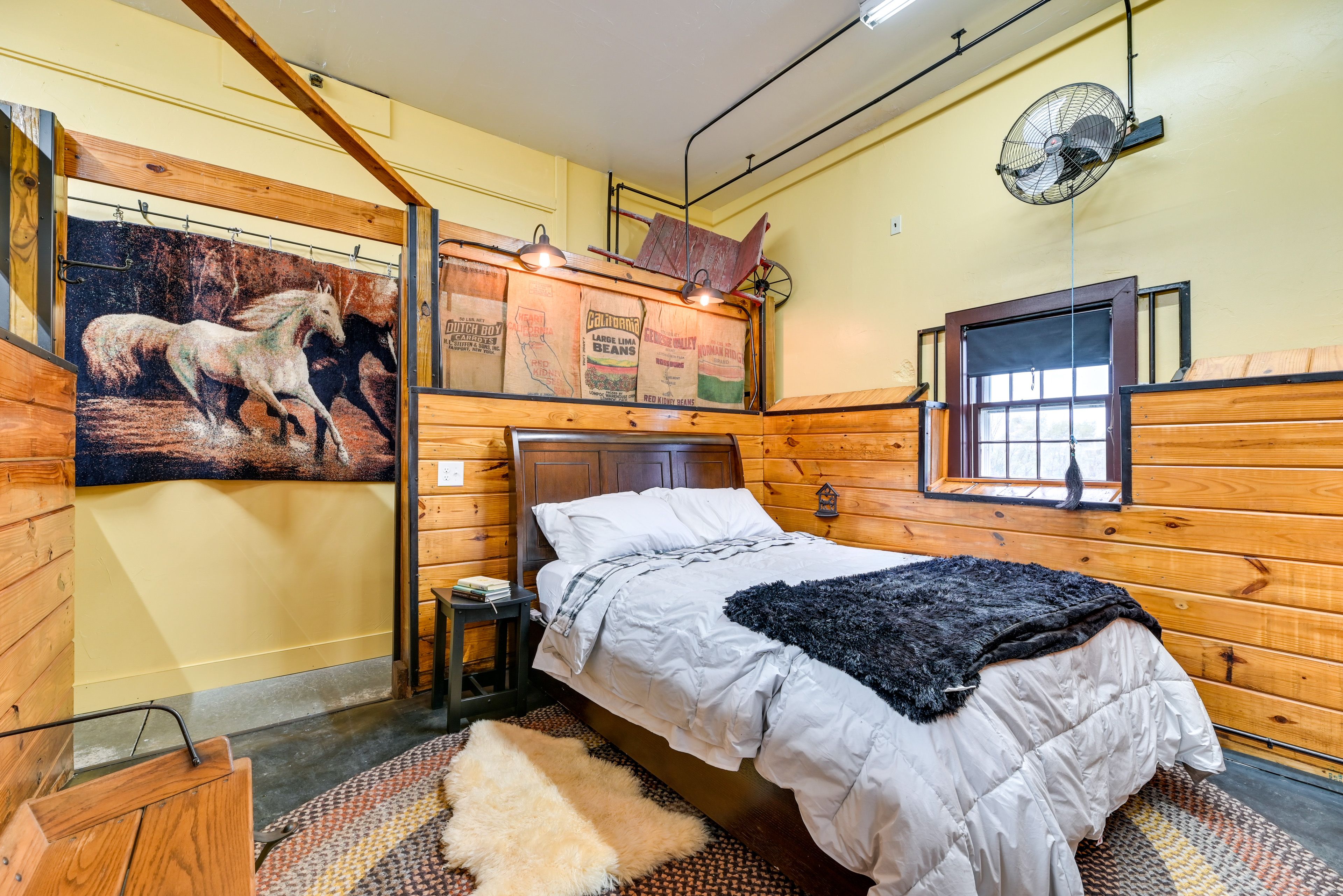Bedroom 1 (Converted Horse Stall) | Queen Bed