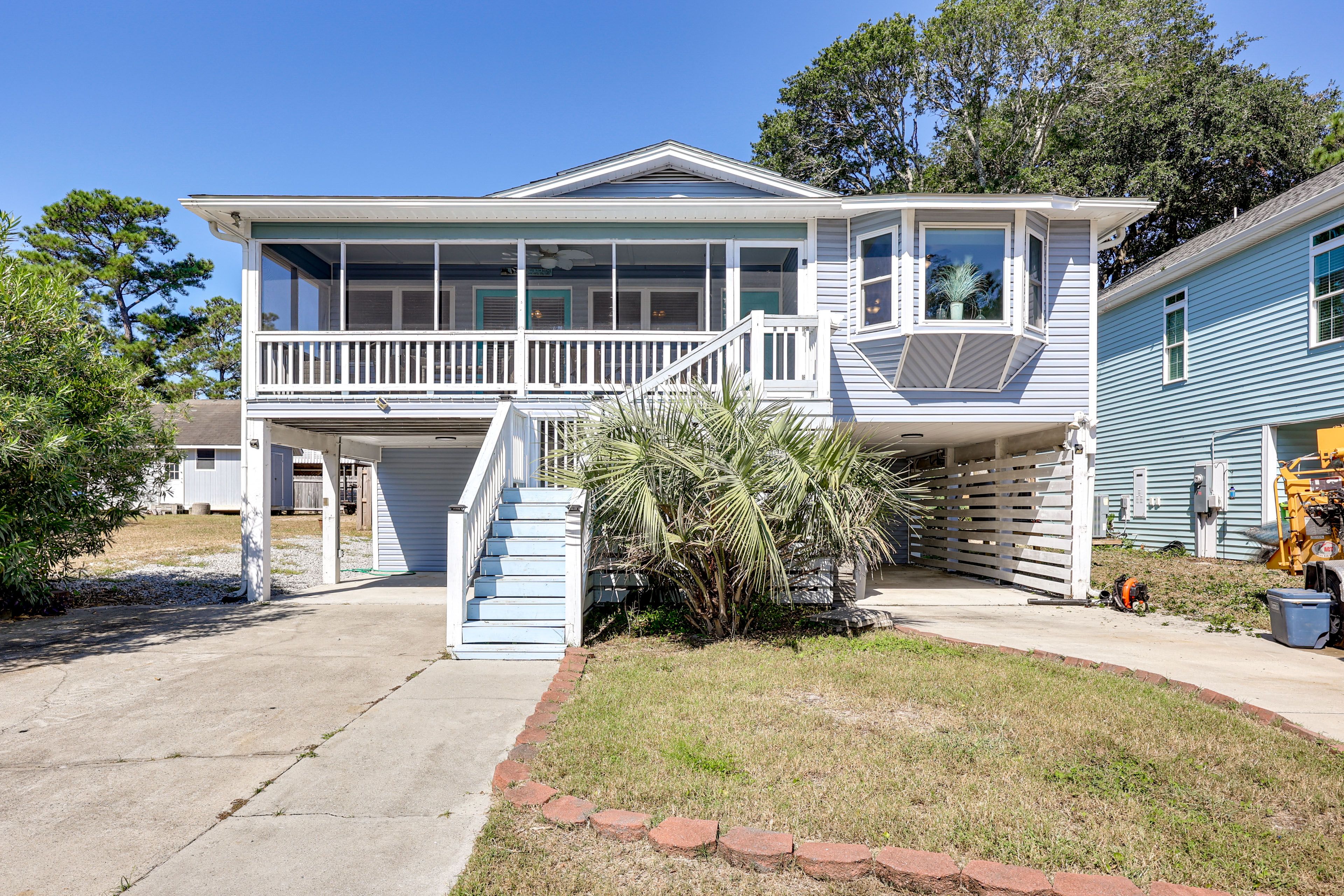 Oak Island Vacation Rental | 5BR | 2.5BA | Stairs Required | 2,000 Sq Ft