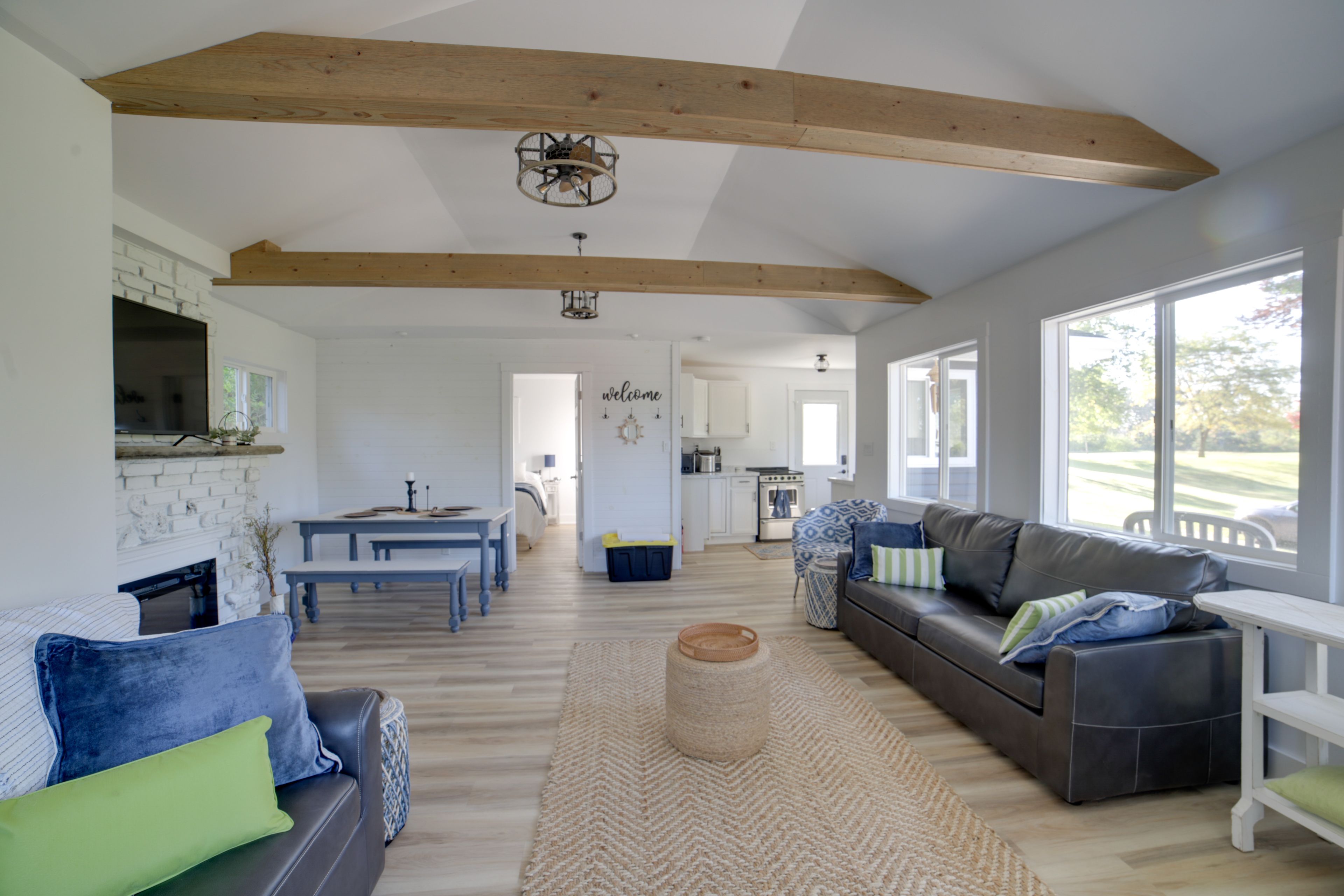 Living Area | Queen Sleeper Sofa | Full Sleeper Sofa | Electric Fireplace