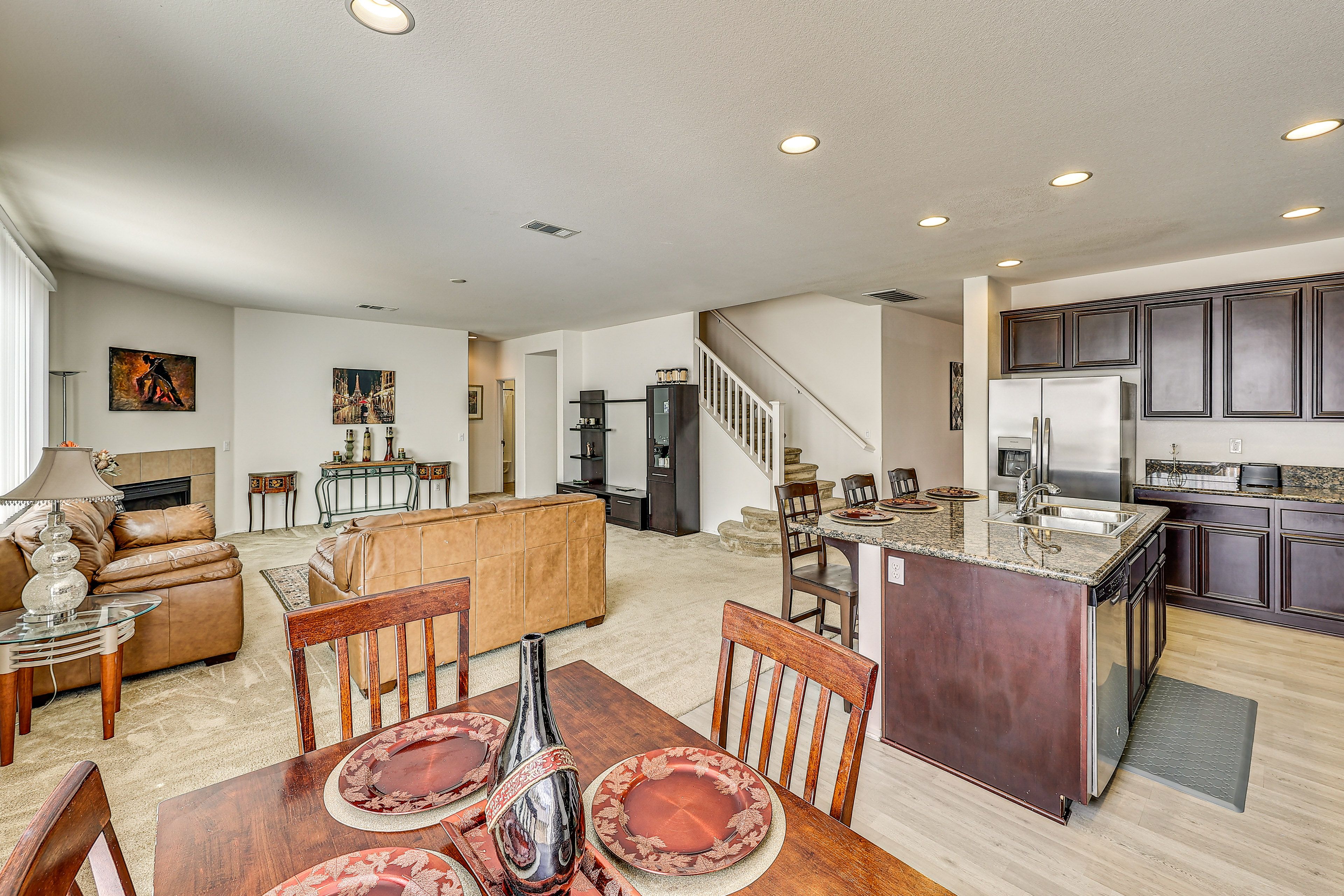 Living Room | 1st Floor | Smart TV | Gas Fireplace | Central A/C + Heating