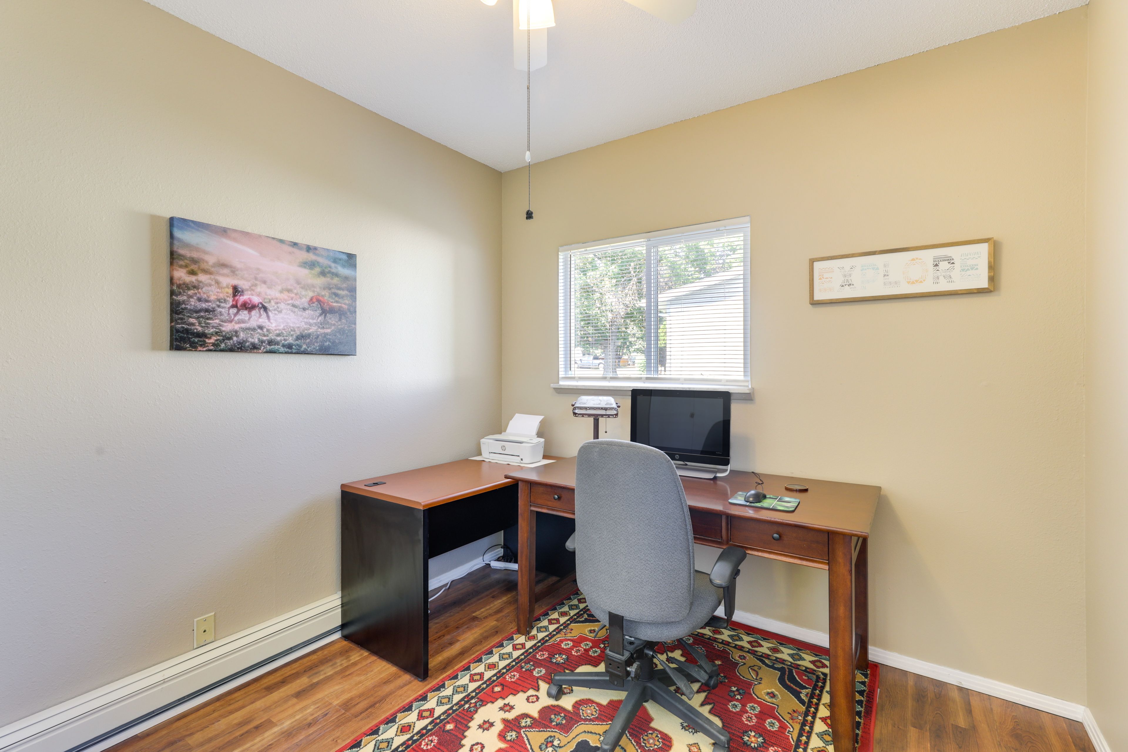 Bedroom 2 | Laptop-Friendly Desk w/ All-in-One Computer  & Printer