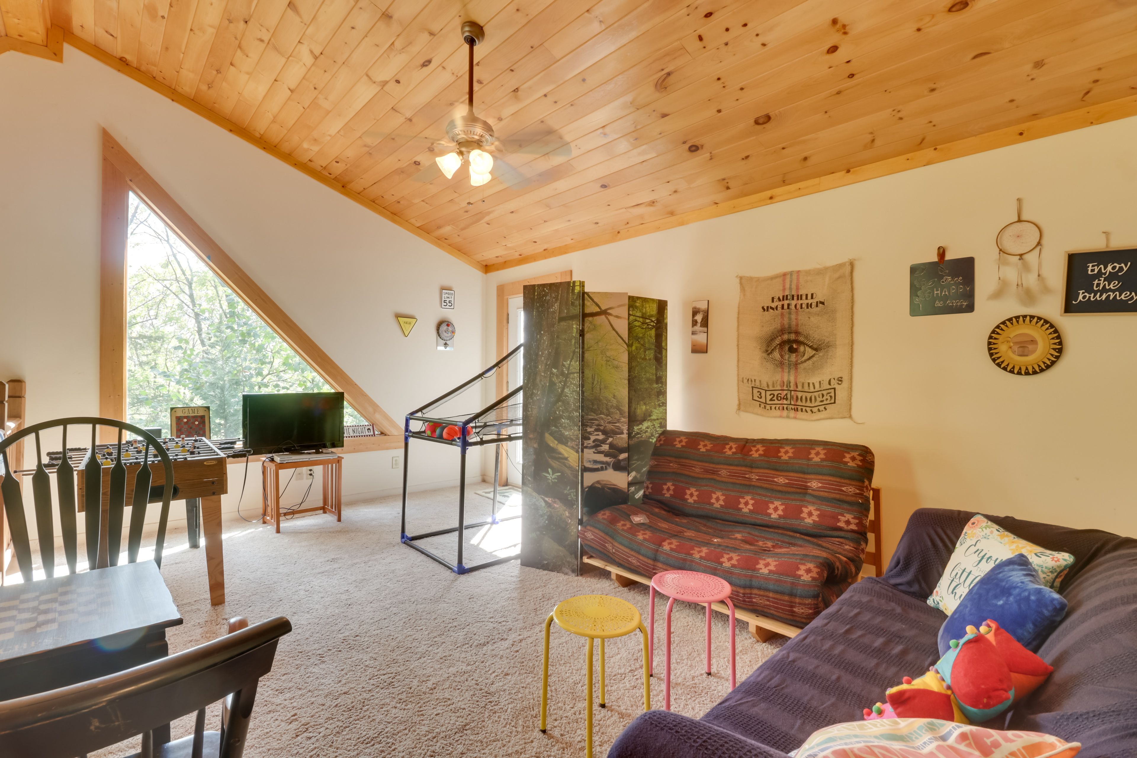 Game Room Loft | Full Futon | Board Games & Books | DVD Player
